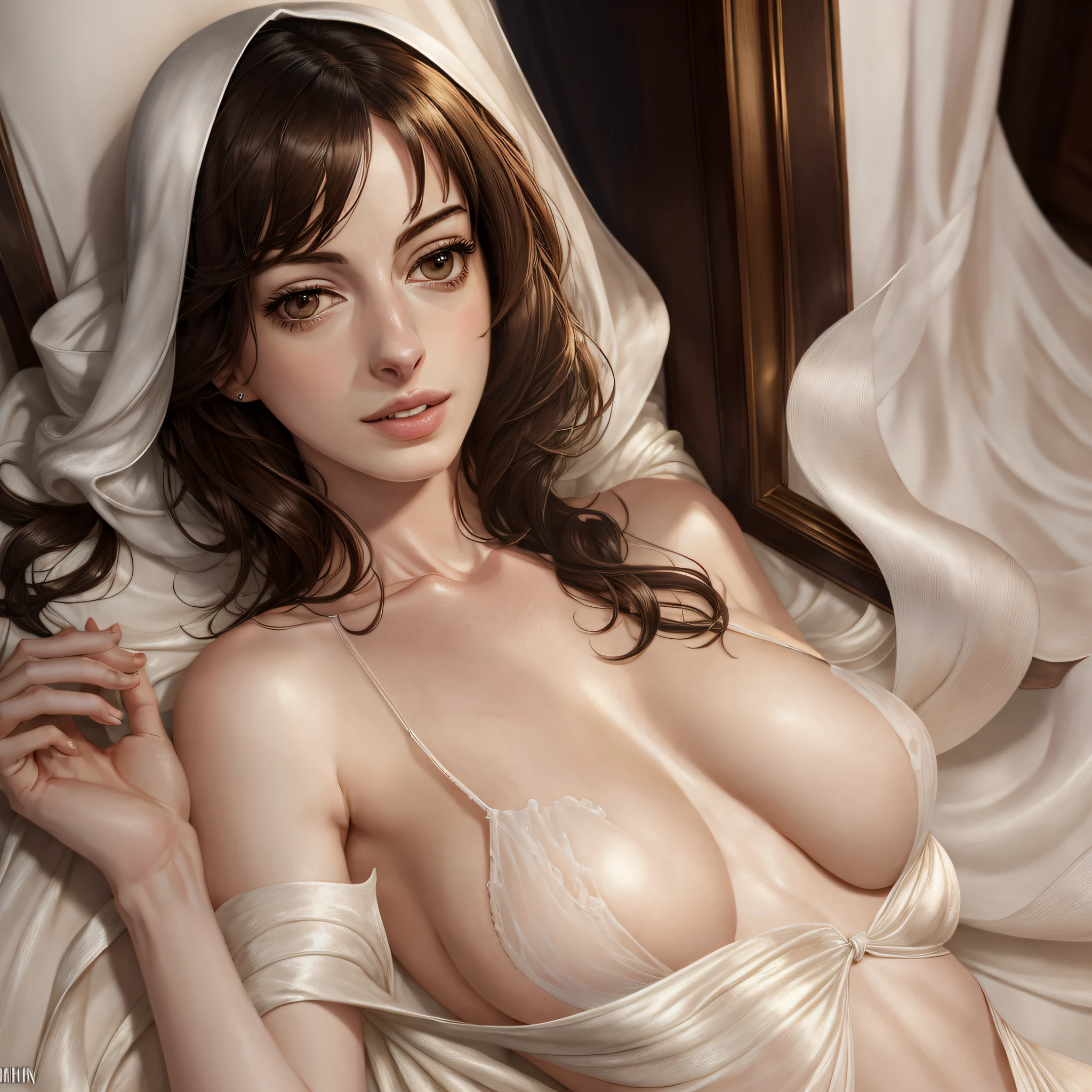 White Silk, Anne Hathaway, sexy. Seduction, real, milk