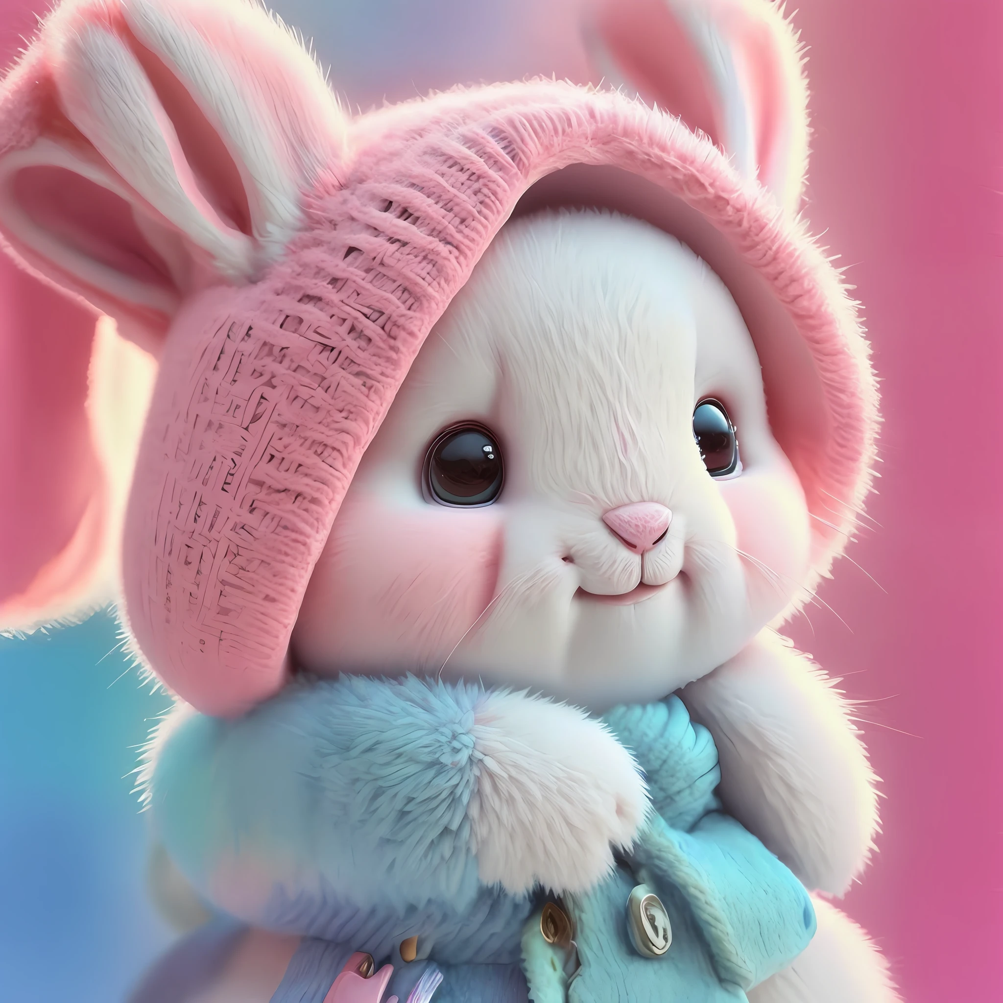 there is a watercolor painting of a rabbit wearing a pink hat, cute anthropomorphic bunny, rich aquarel, by Pu Hua, anthropomorphic rabbit, cute digital art, rabbit_bunny, rabbit, watercolor illustration style, h 640, h 6 4 0, high quality watercolors, bunny, h 9 6 0, watercolor illustration --auto --s2