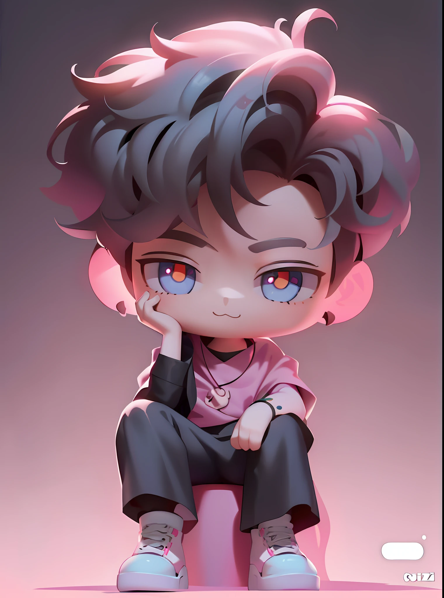 a close up of a cartoon character sitting on a stool, high quality fanart, advanced digital chibi art, cute art style, official fanart, artwork in the style of guweiz, cute digital art, cute detailed digital art, chibi art, detailed fanart, cute artwork, loish art style, fanart best artstation, ✏️🎨, park jimin