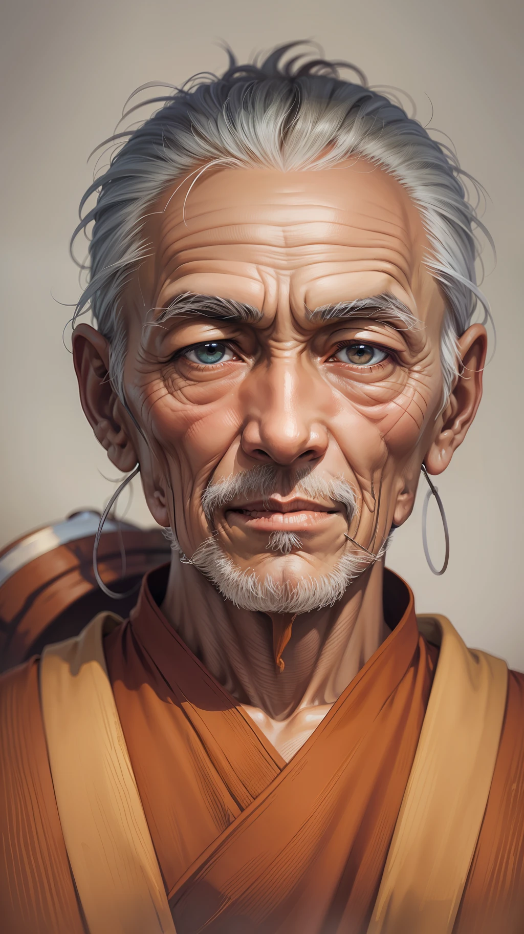 A portrait of a old budist monk --auto --s2