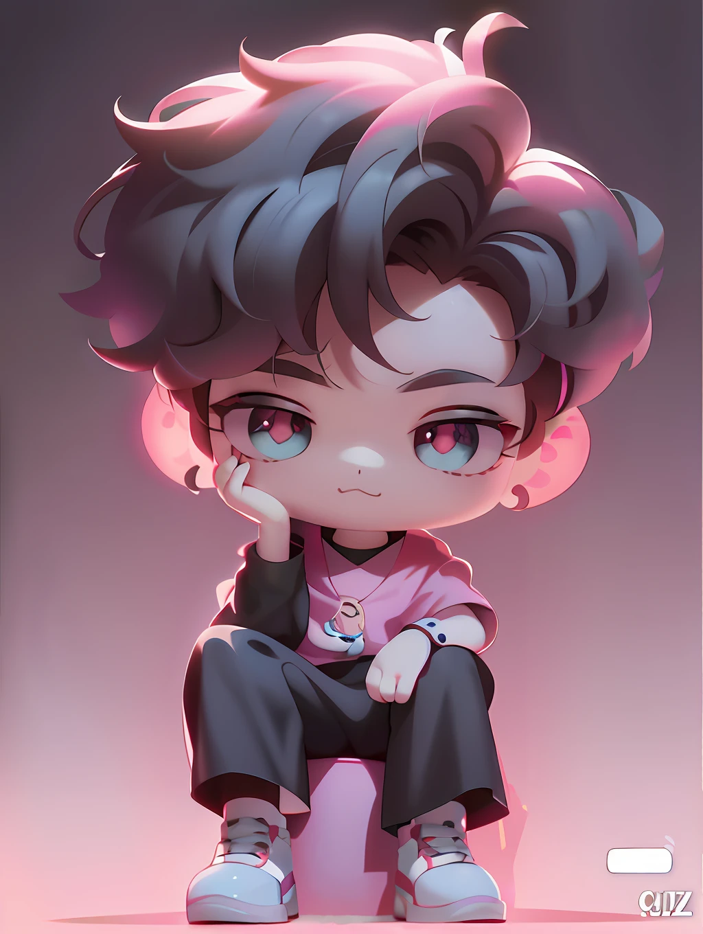 a close up of a cartoon character sitting on a stool, high quality fanart, advanced digital chibi art, cute art style, official fanart, artwork in the style of guweiz, cute digital art, cute detailed digital art, chibi art, detailed fanart, cute artwork, loish art style, fanart best artstation, ✏️🎨, park jimin