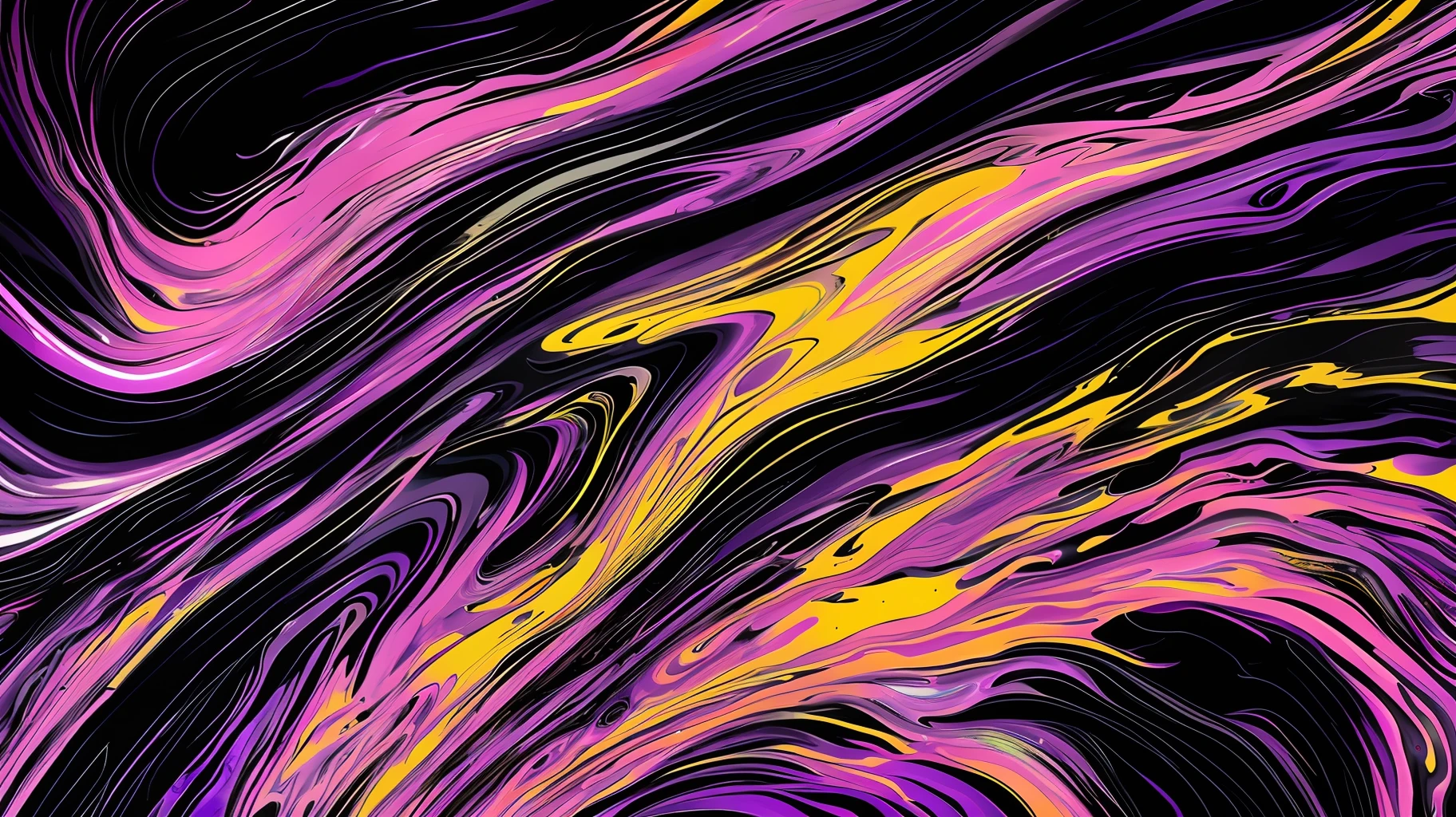 A closeup of a purple and black swirl with a black background, spinning liquid abstract art, spinning paint, swirling paint colors, colorful swirls of paint, swirls of paint, swirling liquids, bright purple swirls coming at it, swirling fluid, abstract liquid, electric swirls, liquid simulation background, intricate flowing paint."