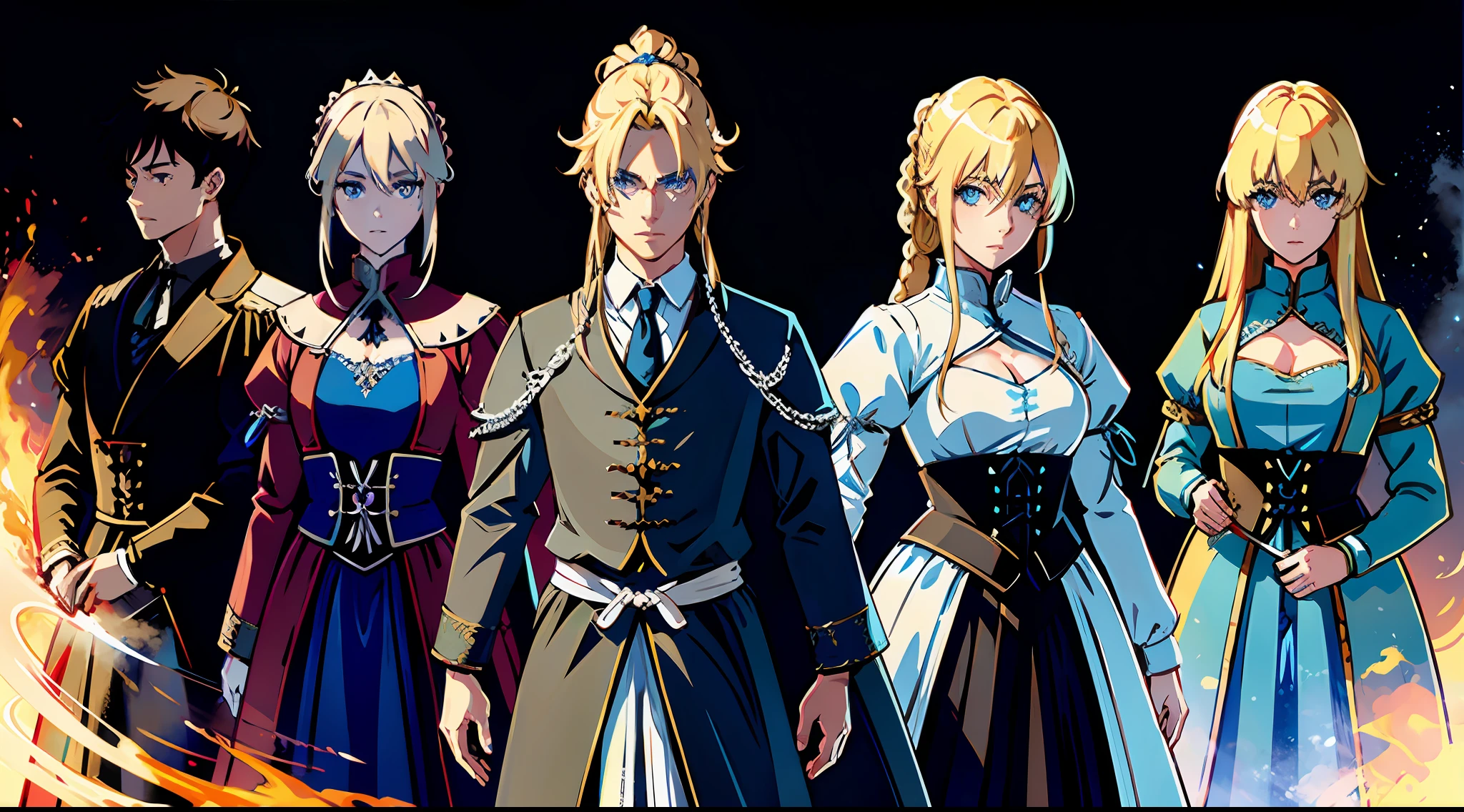 masterpiece, highres, 4k, 8k, detailed illustration, ultra-detailed, digital art, detailed face, hyper-detailed eyes, super clear image, no blur, black pupils, eye highlight, highly detailed eyes, super high quality, super high detail, best quality, highly detailed lighting, best shadows, art by ydh2102, saber, artoria pendragon, 1girl, blond hair, blue eyes, royal knights attire, standing in front of a castle at daybreak,