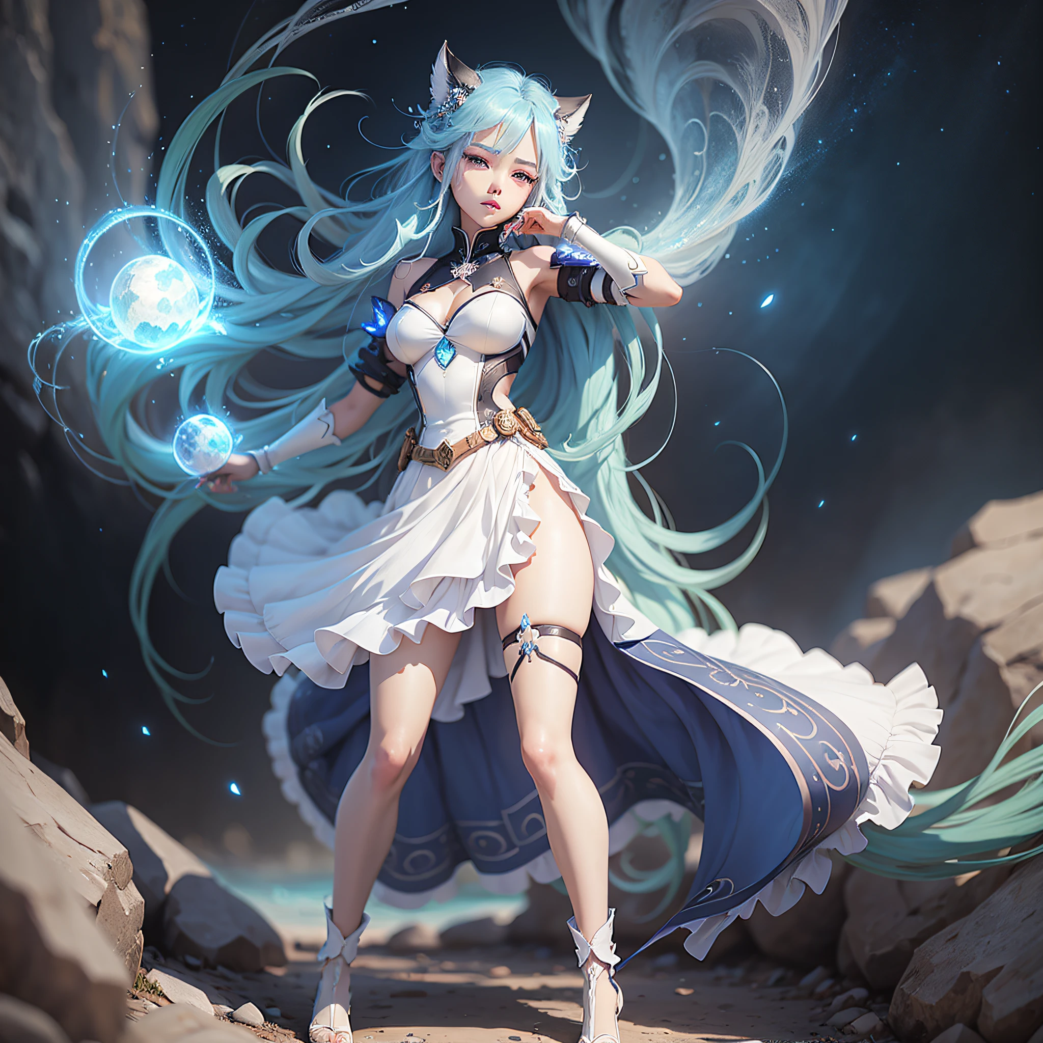 anime girl with blue hair and blue eyes in a white dress, beautiful avatar pictures, beautiful fantasy anime, anime style. 8k, anime style 4 k, artwork in the style of guweiz, ross tran 8 k, anime girl with cosmic hair, anime styled 3d, realistic anime artstyle, anime styled digital art, fantasy art style, inspired by Ross Tran --auto --s2