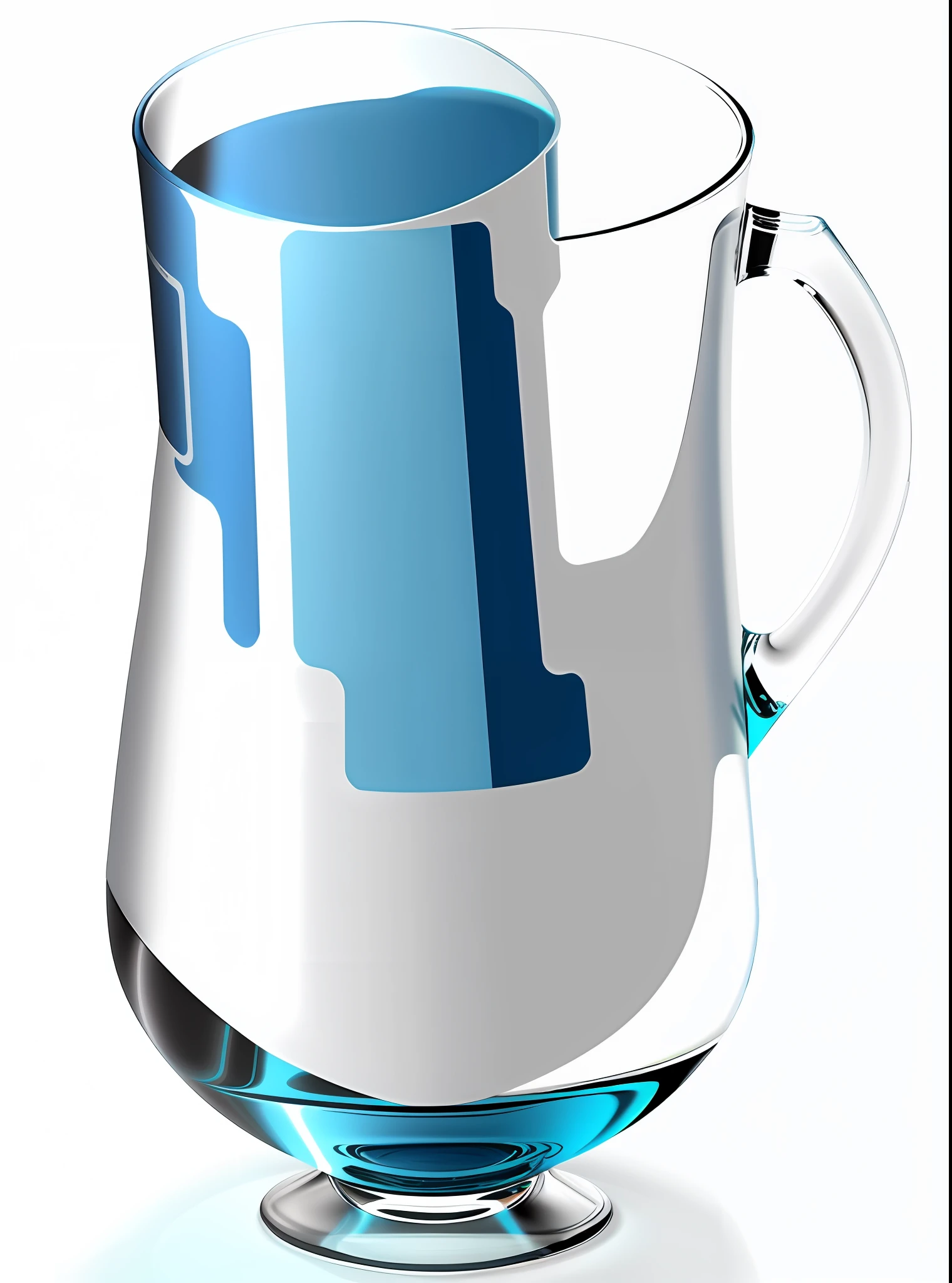 NFT style, pixel style, white background, digital collectible, blue tone, sci-fi wine glass