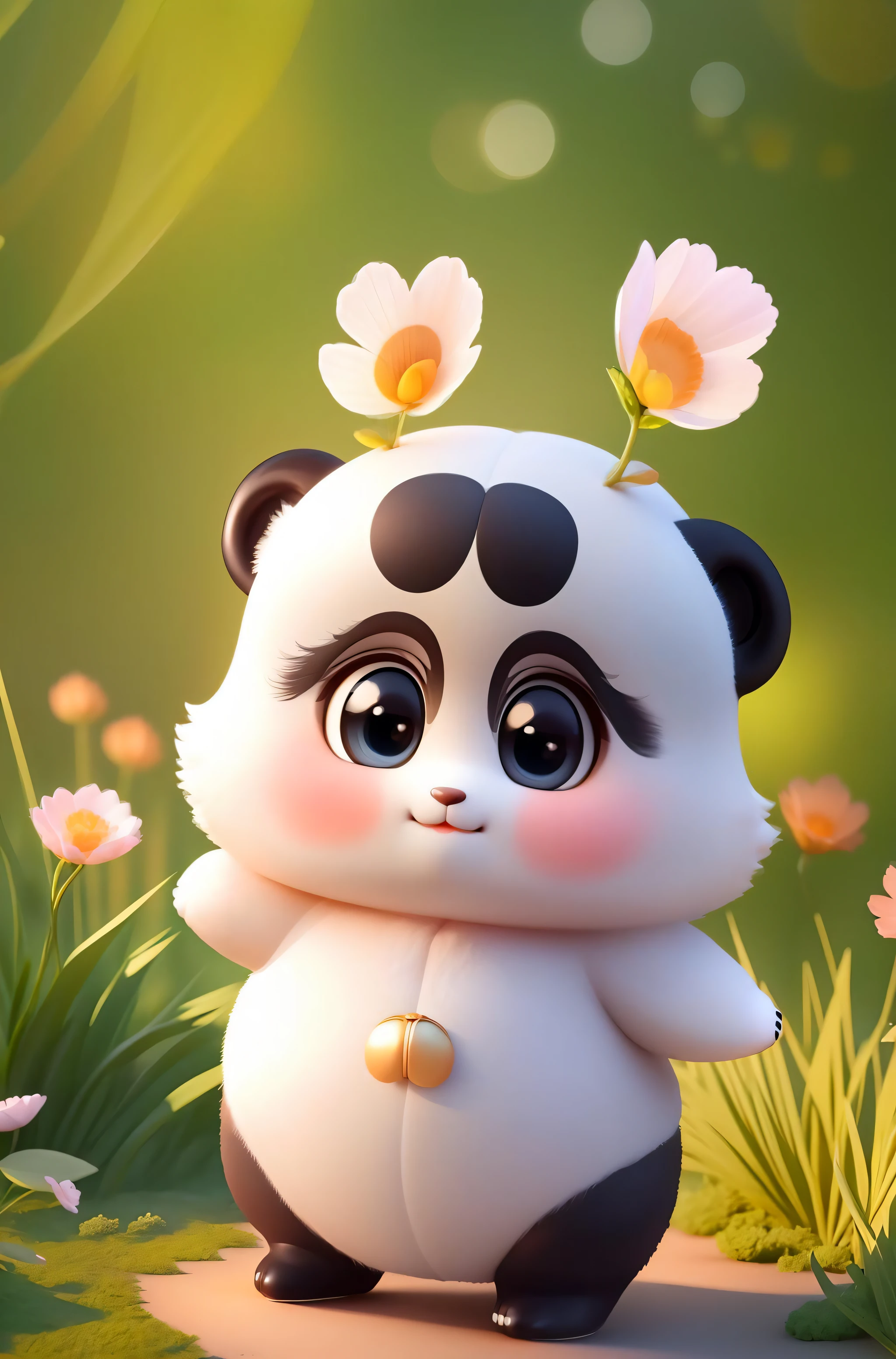 (masterpiece), (best quality), (ultra-detailed), (full body:1.2), Super cute,  Panda, Pixar character, Big bright eyes, Fluffy, Smile, Delicate and fine, Fairy tales, Incredibly high detailed, Pixar style, Bright color palette, Natural light, Simple background with forest view, Octane render, Trending on Artstation, Gorgeous, Ultra wide angle, 8k, HD, Realistic,