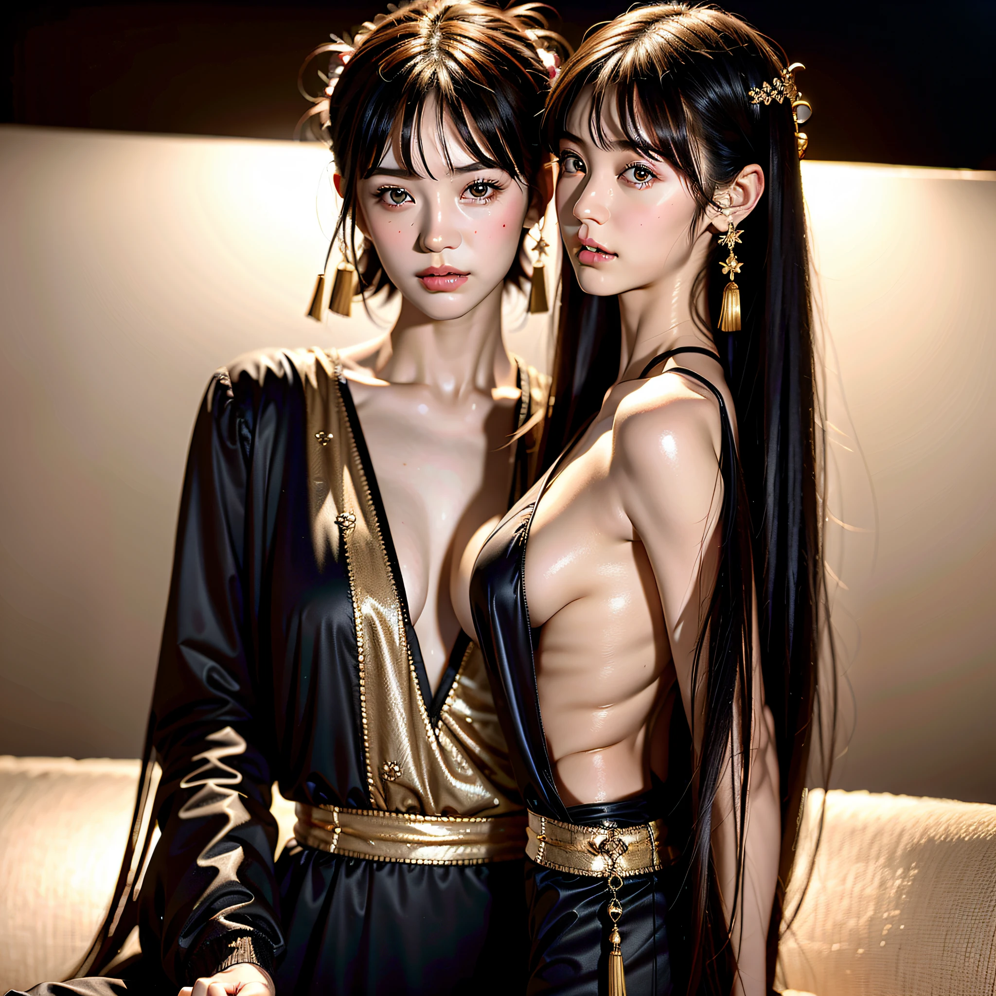 A Chinese girl 18 years old Beautiful eyes, real skin, delicate face, full body picture, hanfu, clothing details, skin details, slim body, delicate and delicate, short hair, black hair, blunt bangs ,beauty, best quality, super detailed, masterpiece, fine detail, high resolution, 8k wallpaper, realistic details, skin details, photoshop \(medium), super detailed, high resolution, extremely detailed, cinematic lighting texture, beautiful, perfect, hd