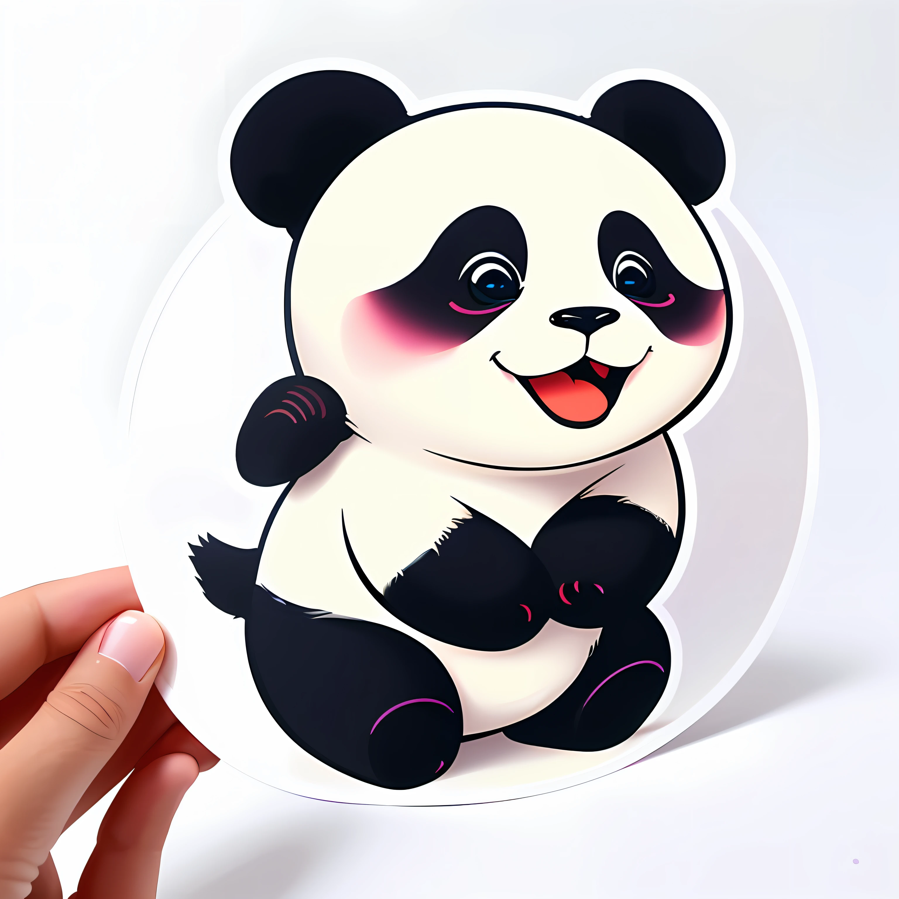 imagine prompt:Panda, Sticker, Excited, Matte, Geometric, Contour, Vector, White Background, Detailed