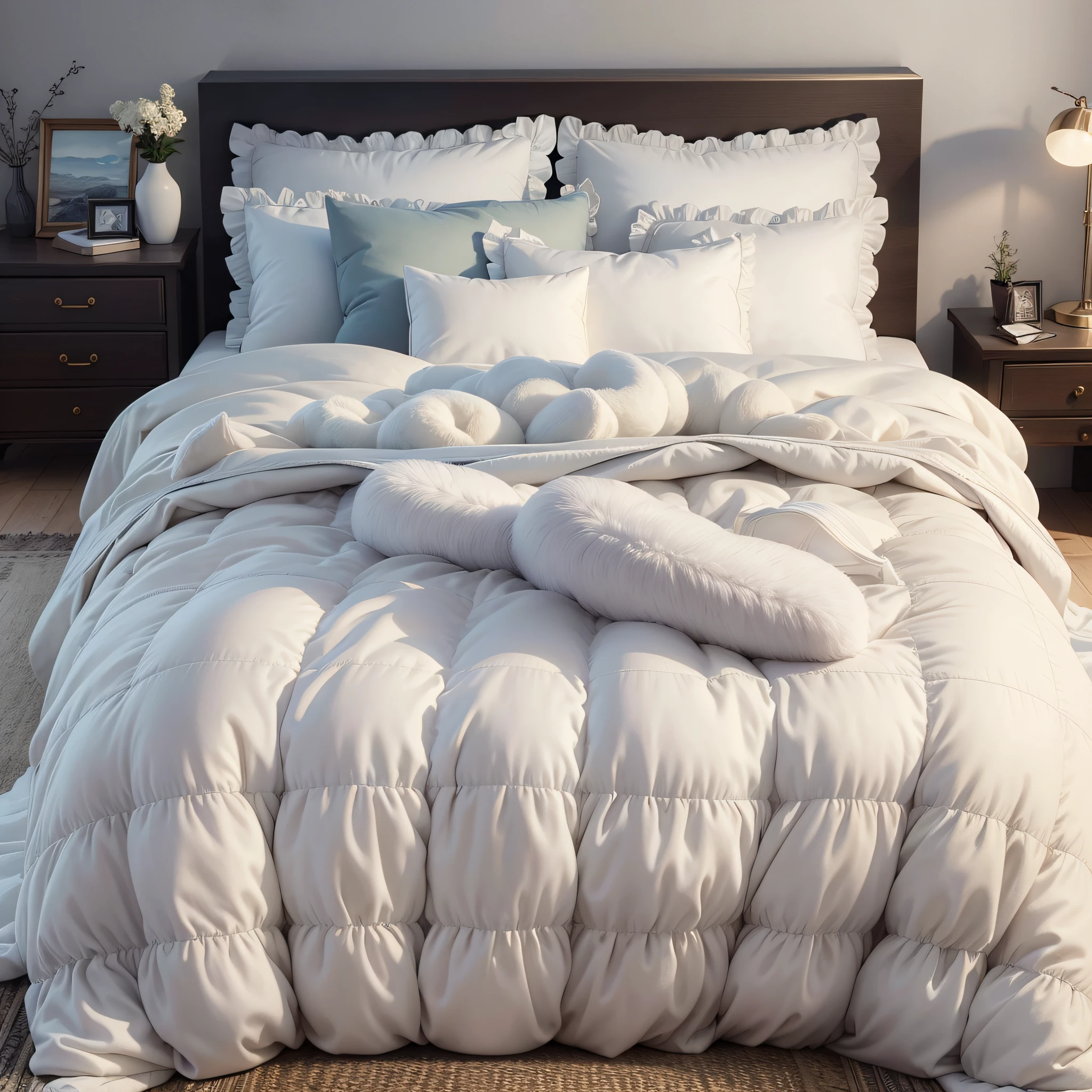 (Best quality, masterpiece), 1 duvet, pure white, soft, fluffy, soft, warm, display (1:1.5) --auto --s2