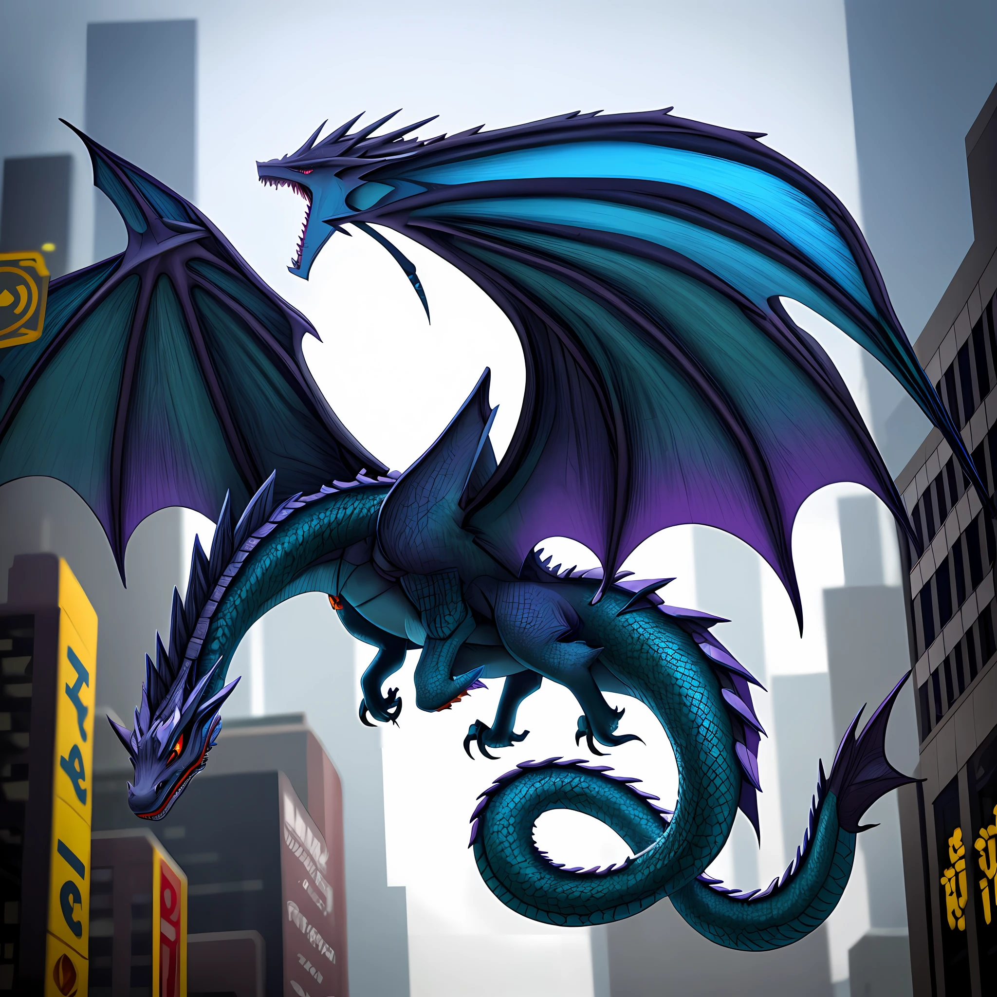 a dragon in the city
