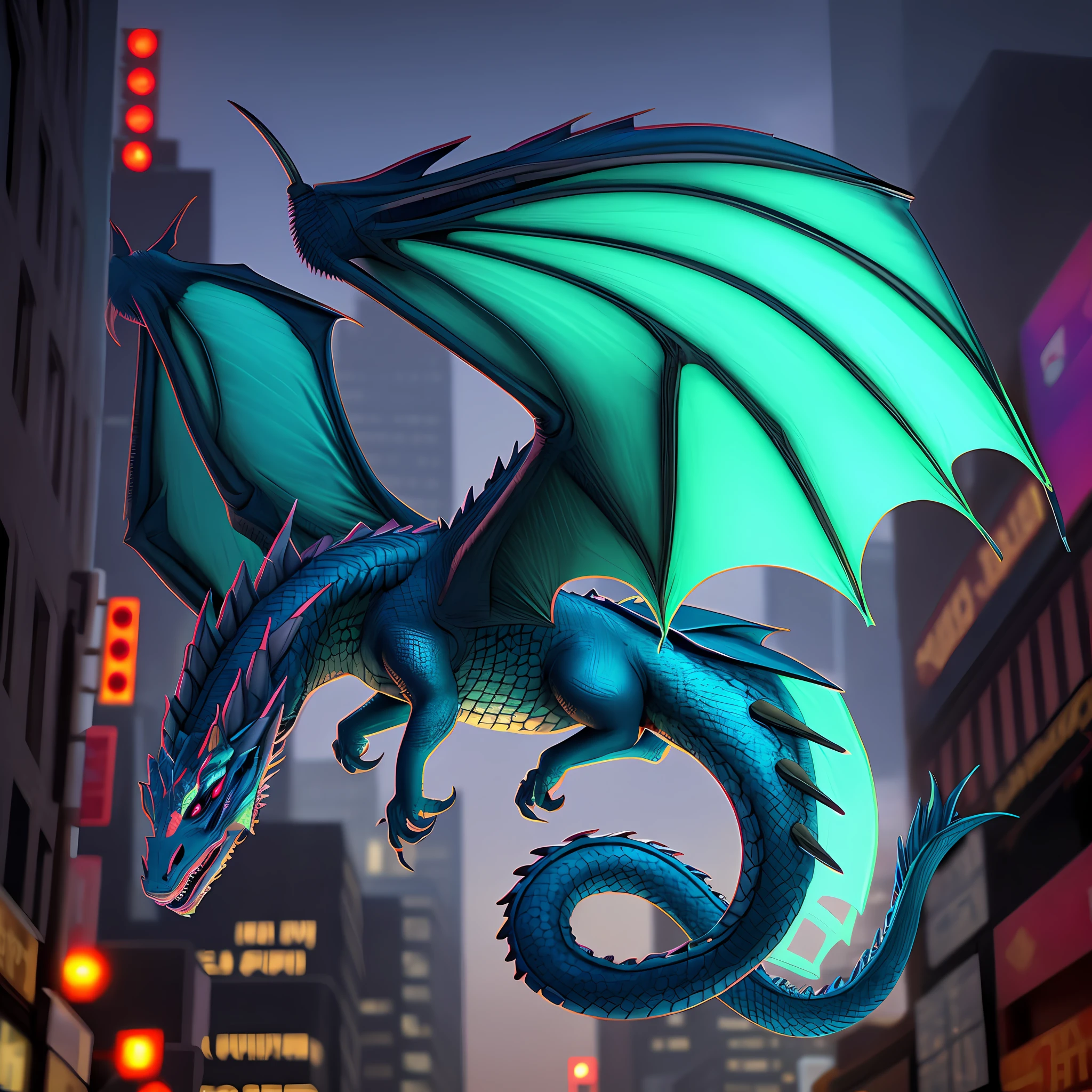 a dragon in the city