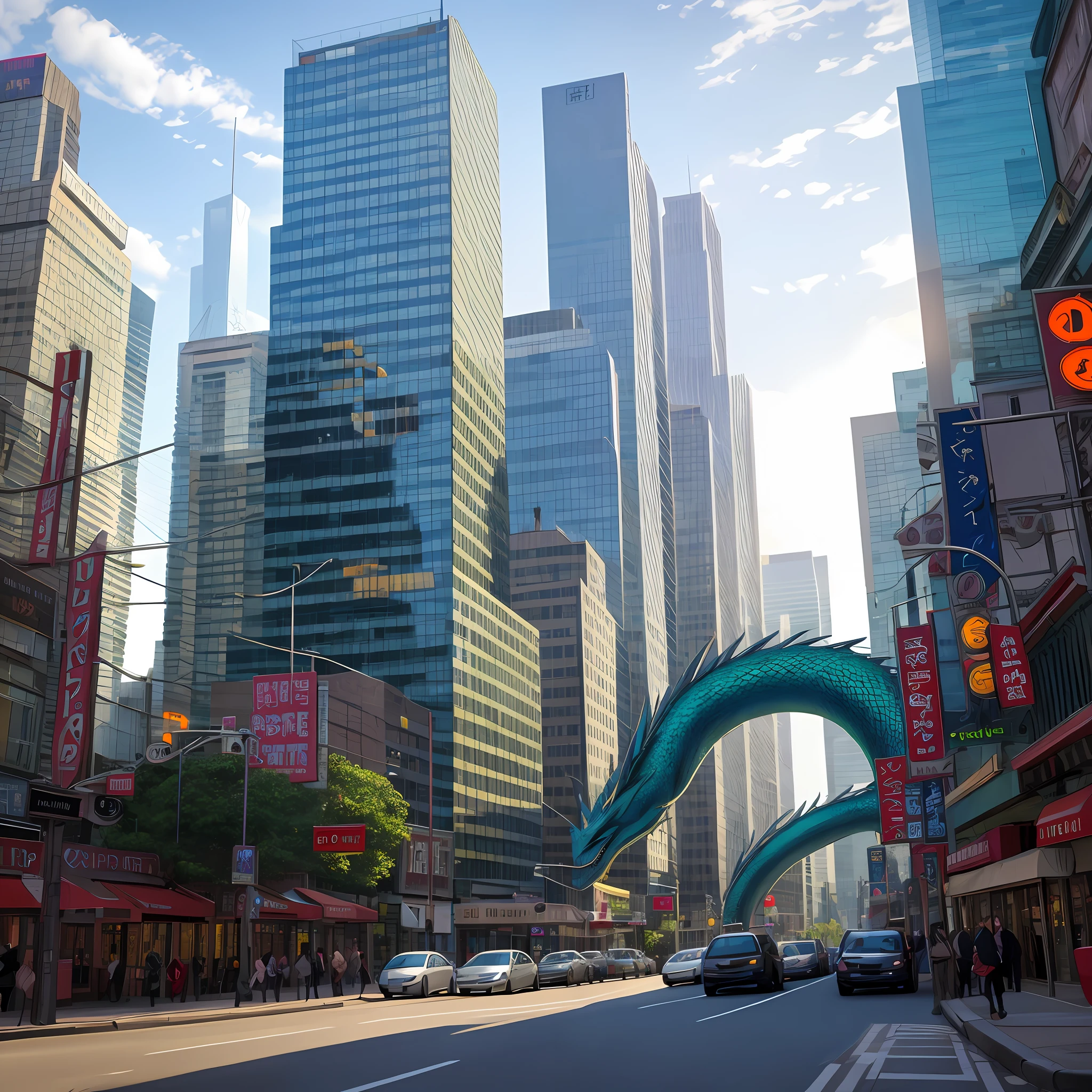 a dragon in the city