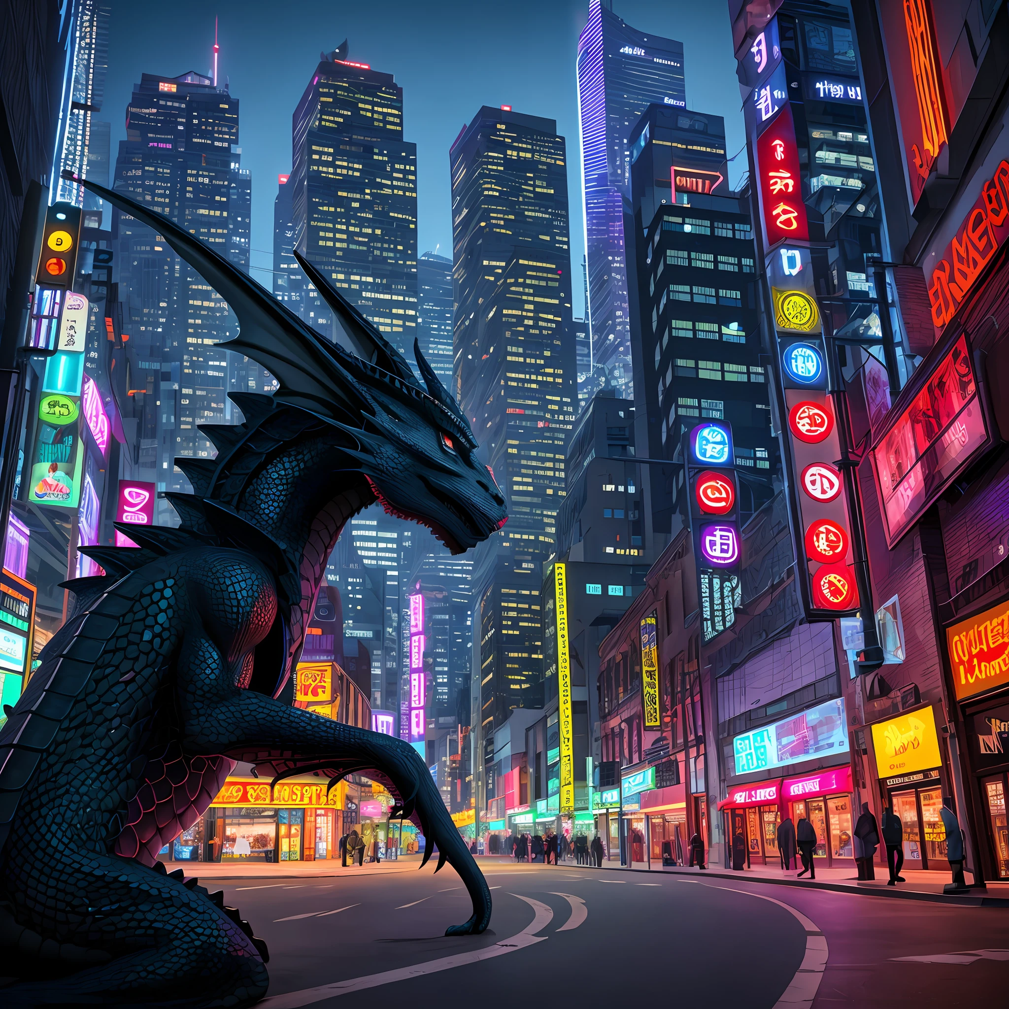 a dragon in the city