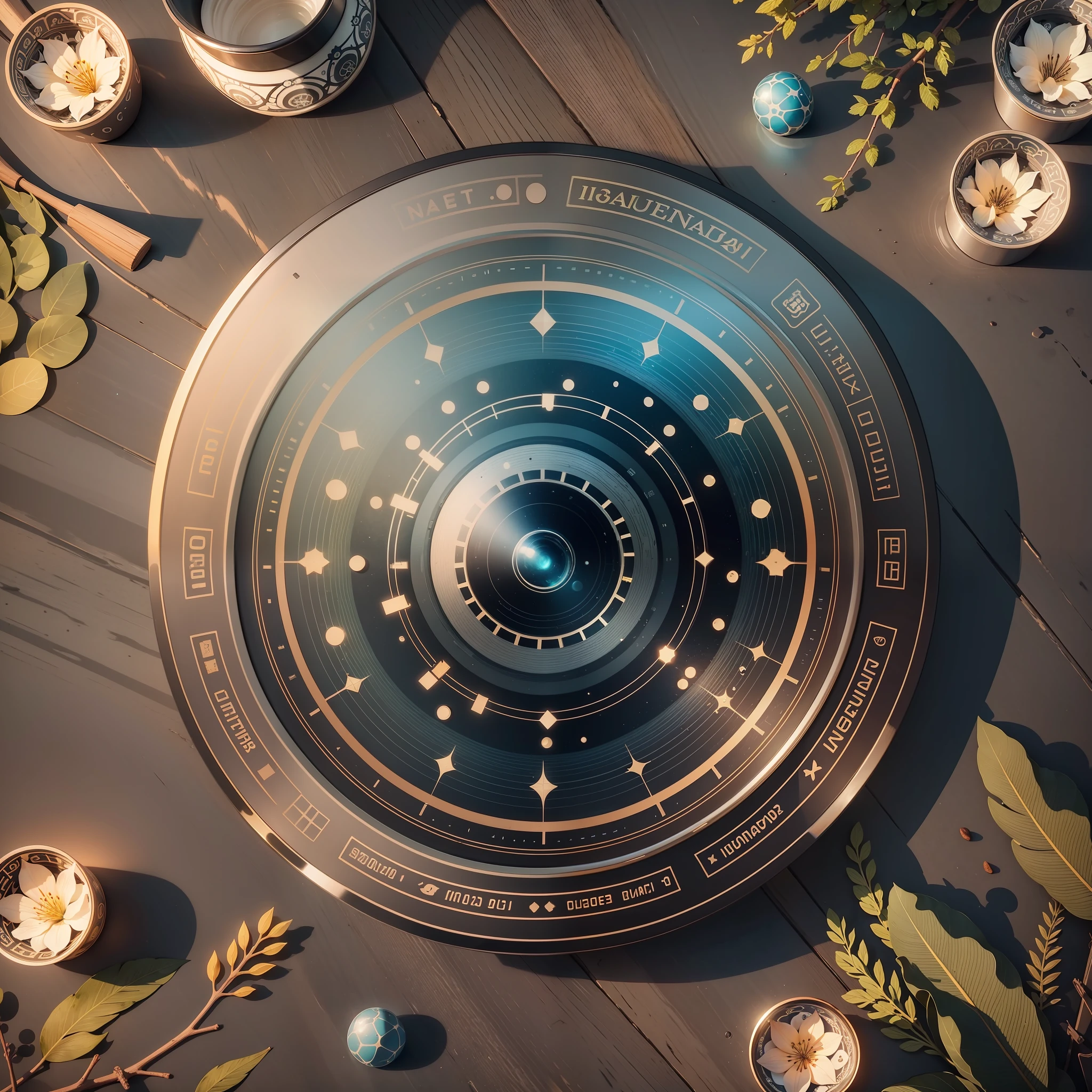 UI frame design using element of photography, nature, wildlife, astrophotography, ocean, best quality, 8k unit wallpaper CG extremely detailed, best quality, best illustration, best shadow, a masterpiece, the frame is projected in a circle, tattoo style] --auto --s2