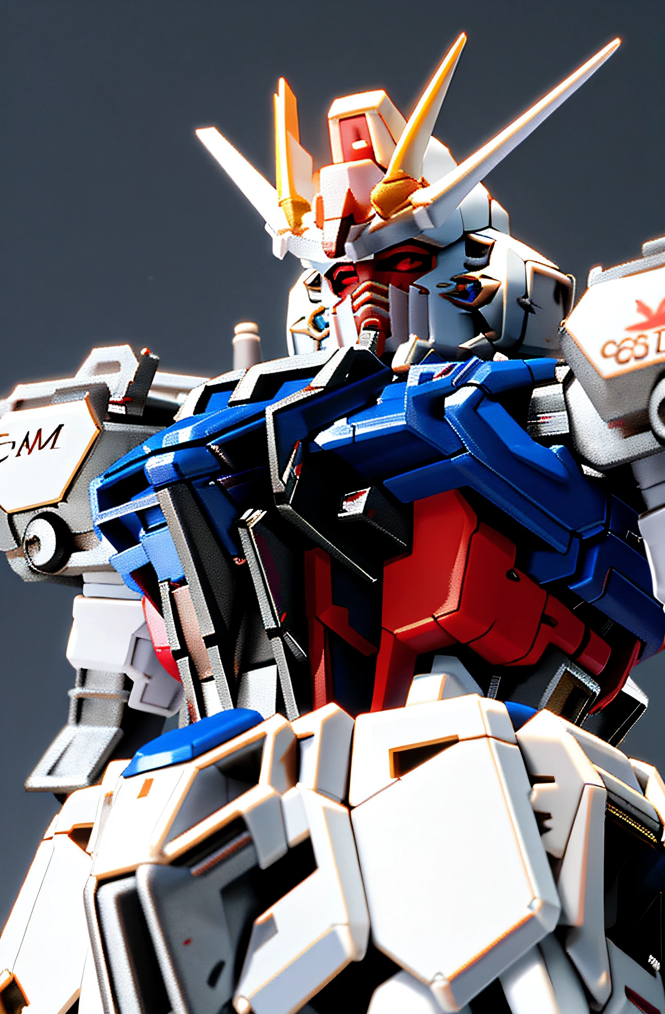 masterpiece, fine details, extremely detailed 4k CG, strike_gundam, gundam, robot, mecha, solo, standing, mobile suit