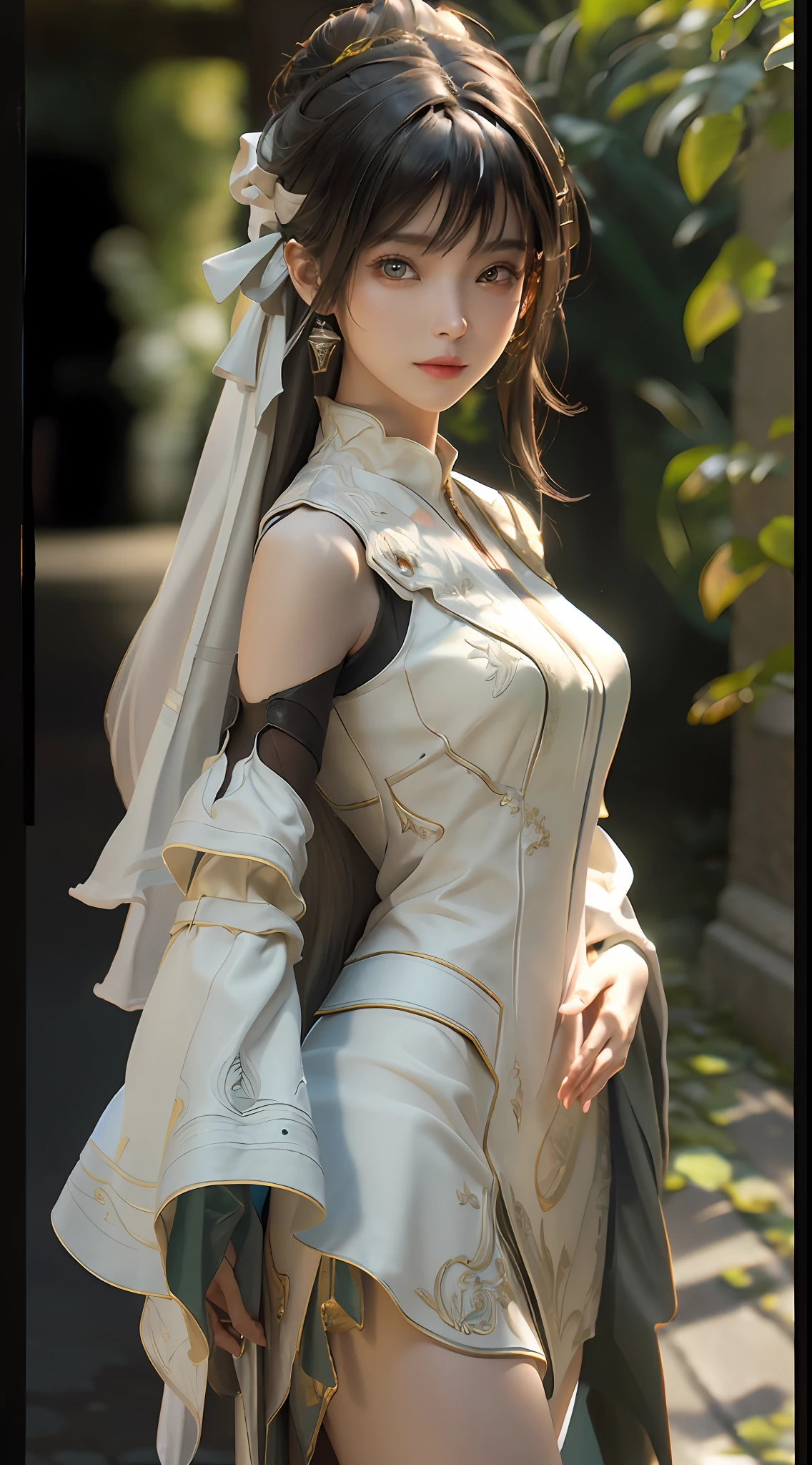 ((Best Quality)), ((Masterpiece)), (Detail: 1.4), 3D, A Beautiful Female Figure, HDR (High Dynamic Range), Ray Tracing, NVIDIA RTX, Super-Resolution, Unreal 5, Subsurface Scattering, PBR Texture, Post-processing, Anisotropic Filtering, Depth of Field, Maximum Sharpness and Sharpness, Multi-layer Texture, Albedo and Highlight Mapping, Surface Colorization, Accurate Simulation of Light-Material Interactions, Perfect Proportions, Octane Render, Bicolor Light, Large Aperture, Low ISO, White Balance, Rule of Thirds, 8K RAW,