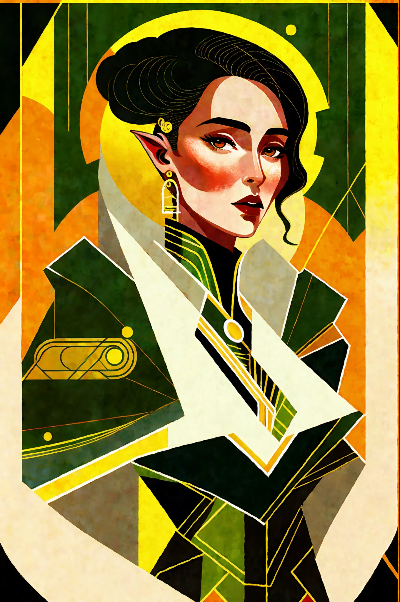 (Masterpiece, 4K, Ultra Detailed, Original photo: 1.2), illustration,
(1 female: 2),
(Simple background: 1.4),
(symmetry: 1.5),
(Art Deco: 1.4),
(retro futuristic: 1.2),
(Minimalism: 1.4),
(Cleaning: 1.4),
（flat_color：1.4），
(Cyberpunk: 1.6),
CCDDA art style