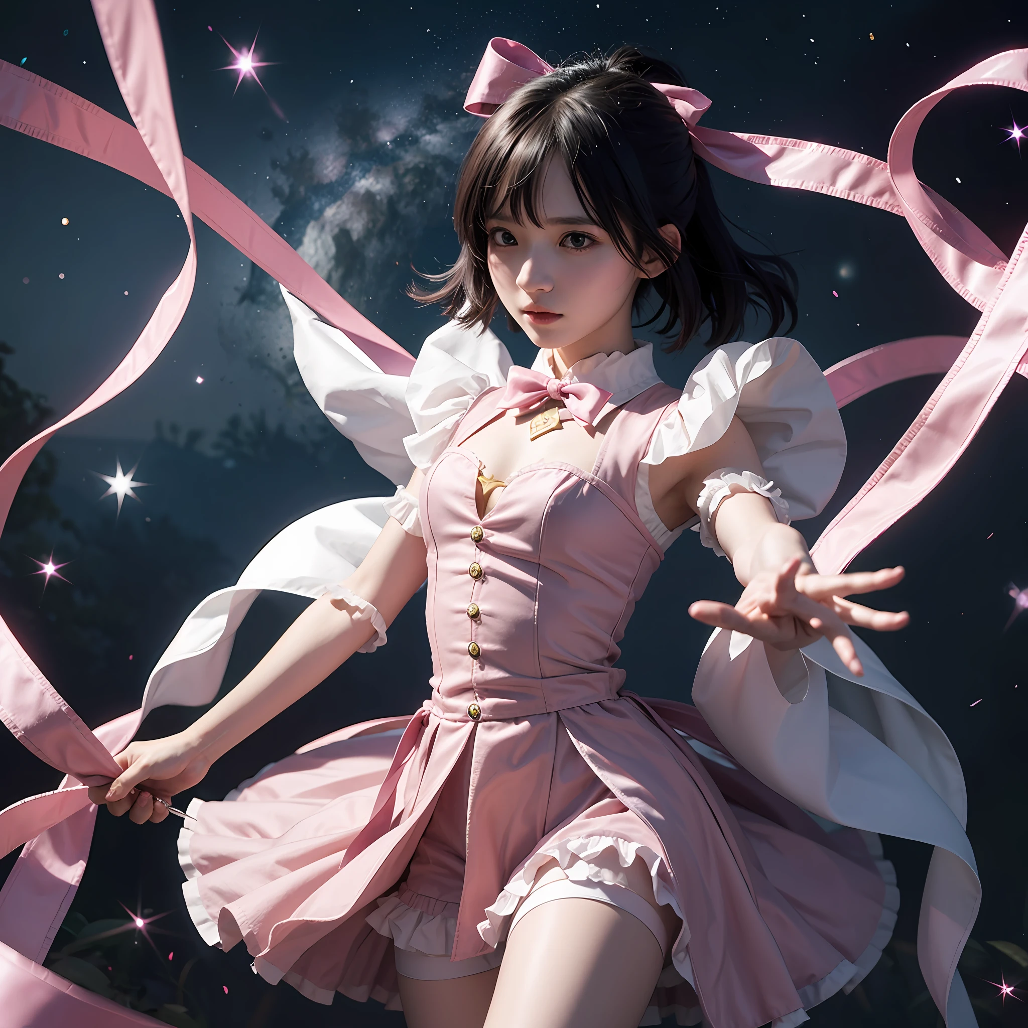 One, Puella Magi Madoka, magic attack with ribbon