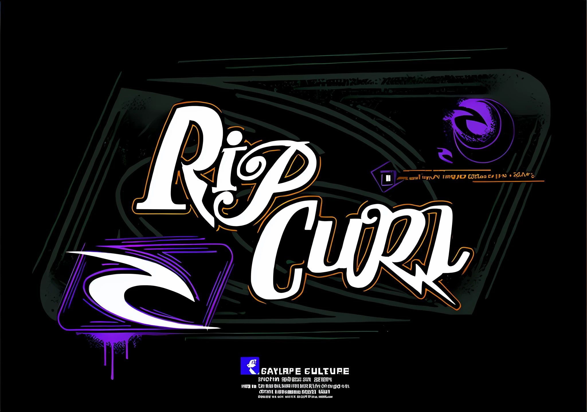 a close up of a sign with a purple and black background, rips, rgp artwork, retrowave epic art, official artwork, die cut sticker, pop culture, die - cut sticker, album art, concept piece, official artwork hdr, streetwear graphic design, by Ei-Q, nice style culture, album cover, screen capture, album artwork, rip --auto --s2