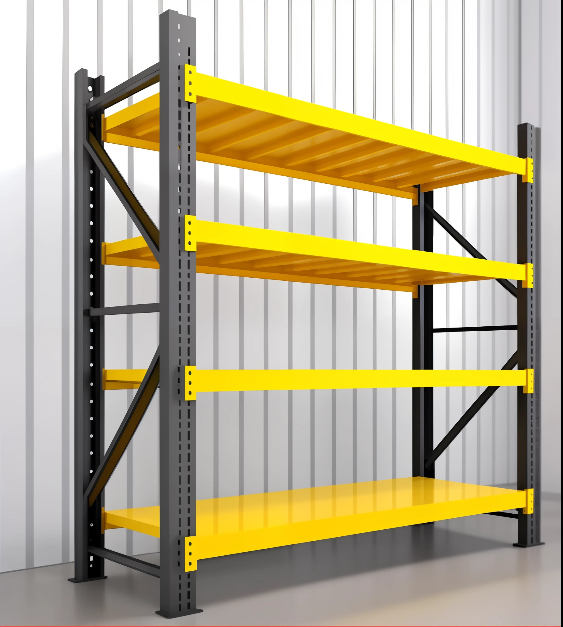 a close up of a yellow shelf in a warehouse, racks, shelf, rack, shelves, diy, racking focus, pallet, warehouse, in warehouse, iron frame, laquer and steel, shelves full, in a warehouse, instagram post, warehouses, full pallet image, super, inside a warehouse, industrial colours, mezzanine