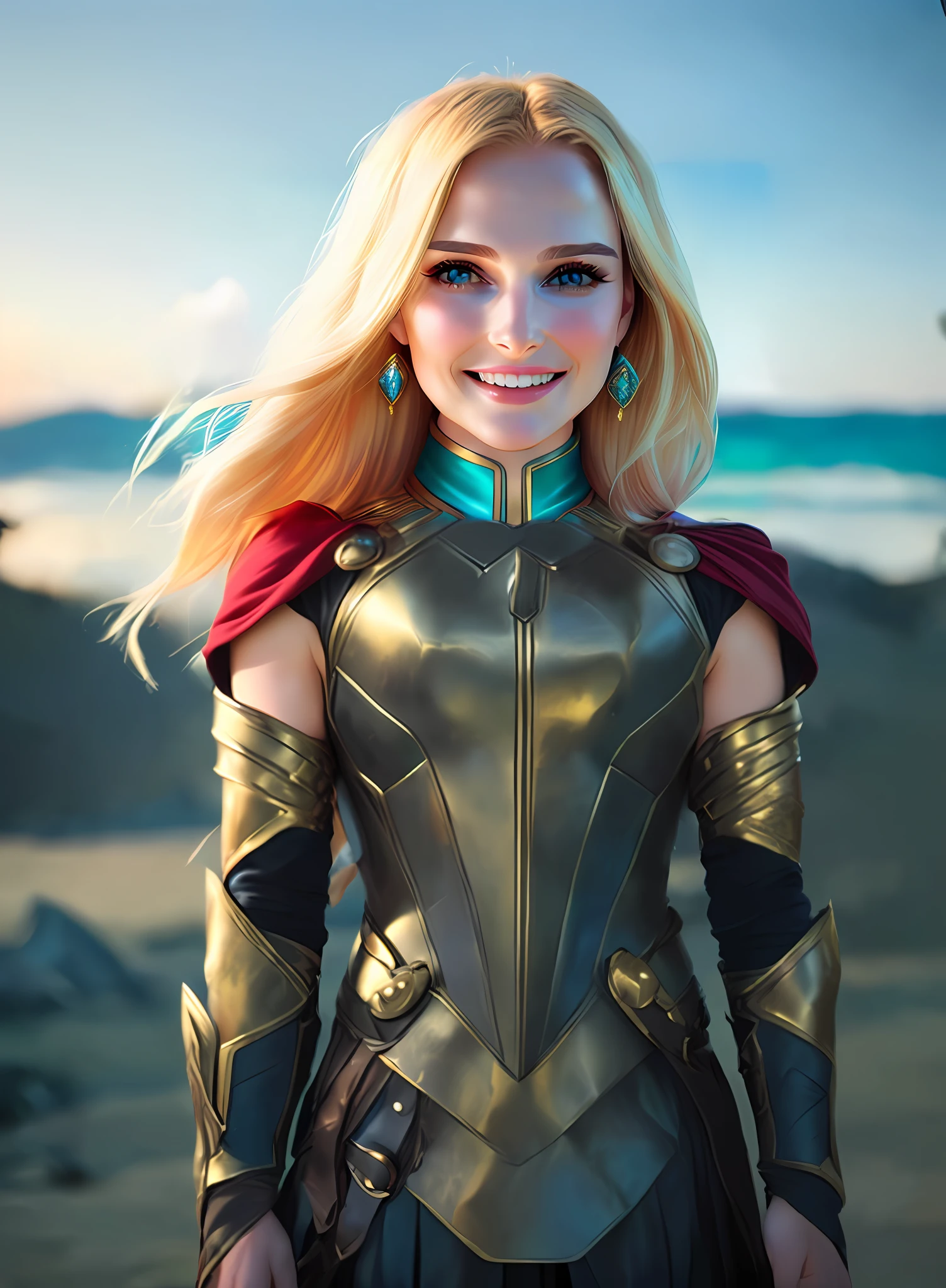 Thor,god of thunder,chris hemsworth,marvel cinematic universe,golden hair,in a god half body armour of bronze and gold with sapphires,