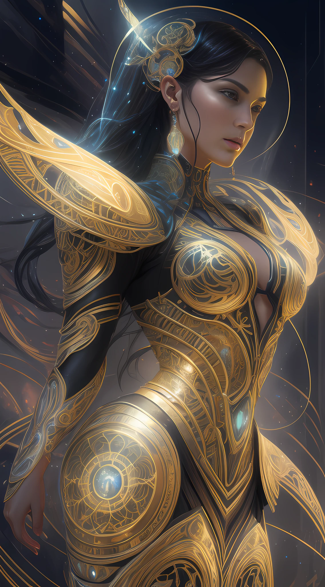 organic cyborg, texture, diffuse lighting, luminous ornaments, light reflection, fantasy, intricate, elegant, highly detailed, realistic, realistic, digital painting, art station, illustration, concept art, smooth, sharp focus, art by John Collier and Albert Obright and Krenz Kusart and Artem Demura