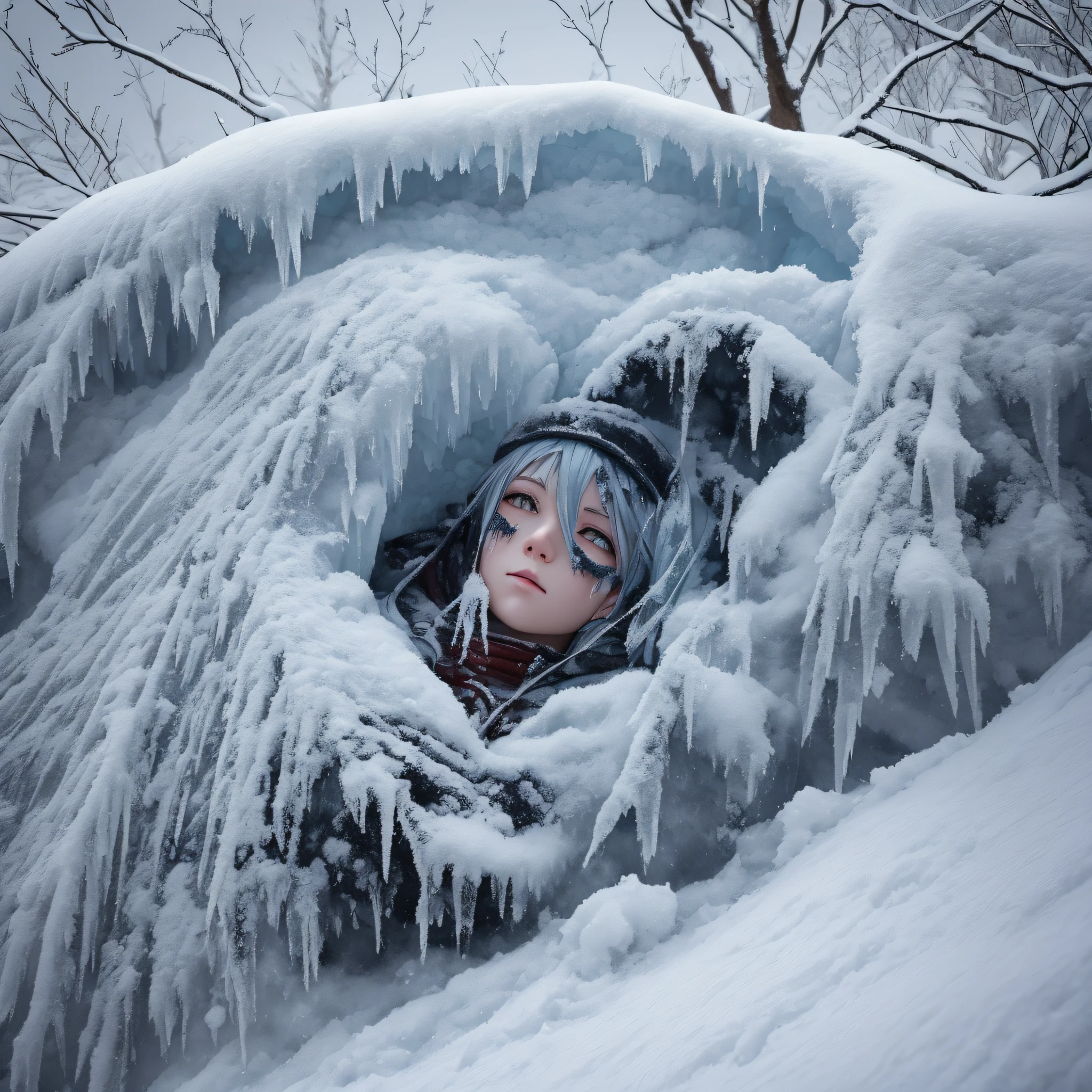 Icy and snowy, many corpses