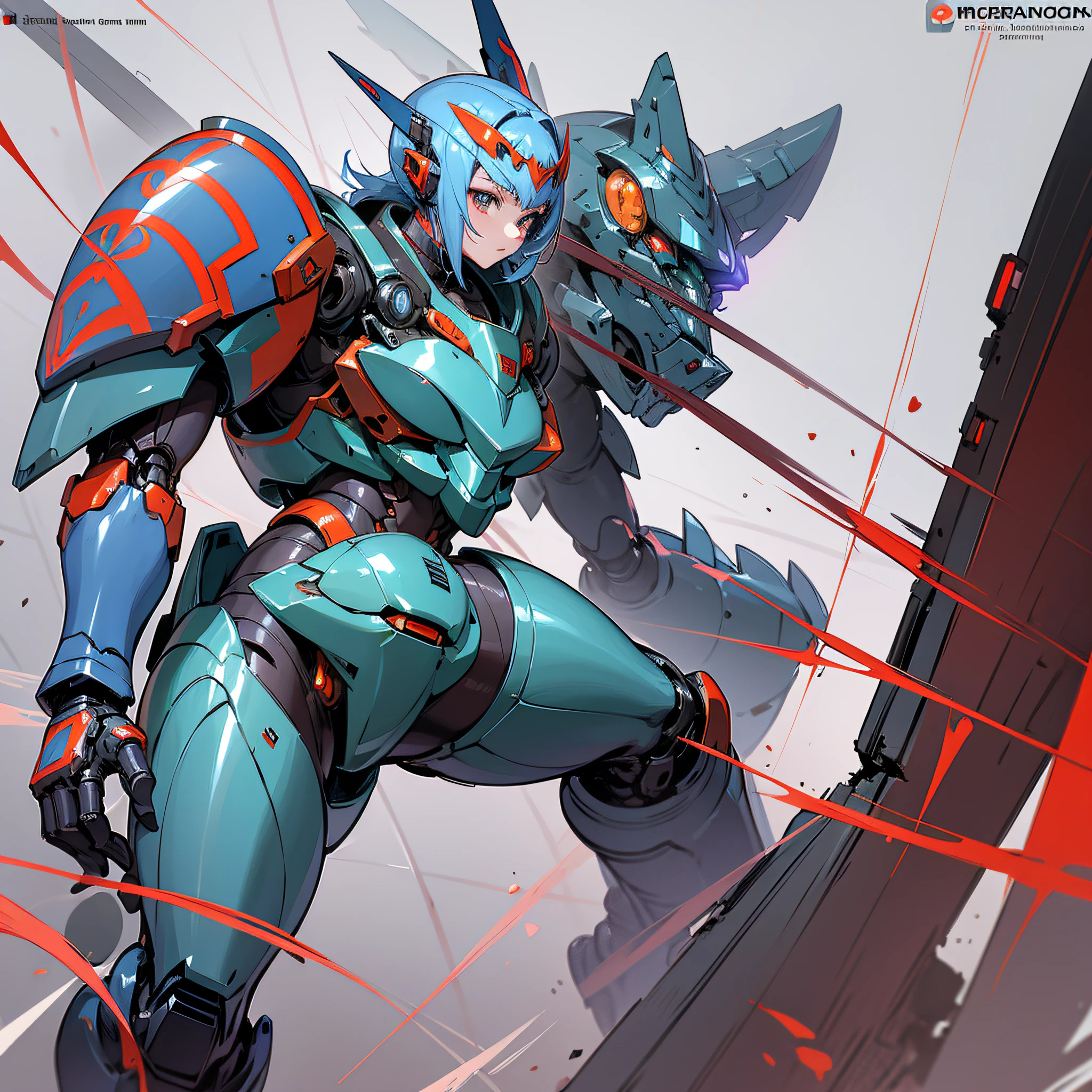 Red paint, close-up portrait of a person in costume with a sword, cyber japan style armor, cyber japan armor, guyver style, girl in armor, monster hunter armor, full body mecha suit, perfect anime cyborg woman, cyborg noble woman, mecha cyber armor girl, detailed full body concept, female armor, anime character. Full Body Art --auto --s2