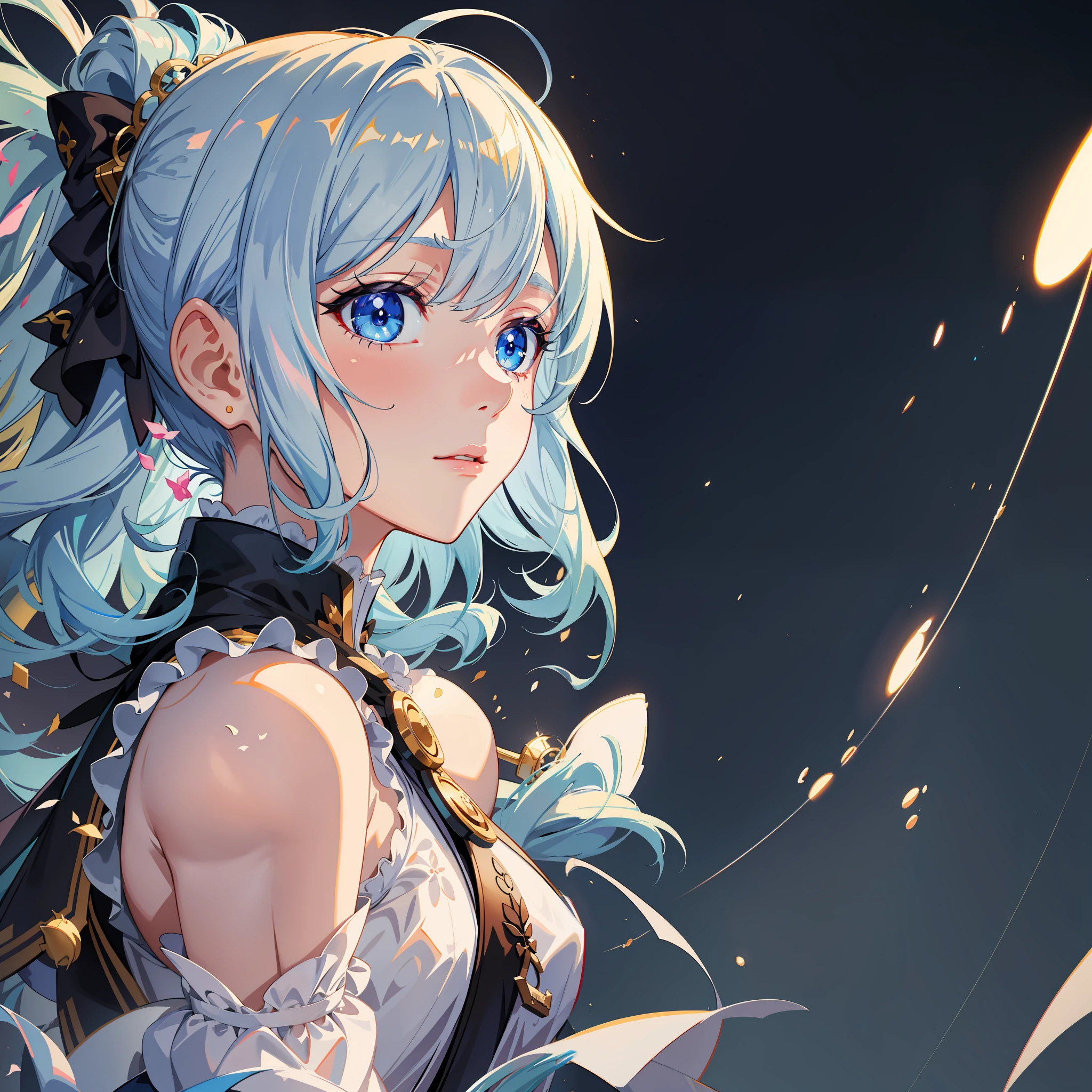 anime girl with blue hair and blue eyes in a white dress, detailed digital anime art, clean detailed anime art, detailed anime art, detailed key anime art, detailed anime artwork, trending on artstation pixiv, anime style 4 k, anime art wallpaper 4 k, anime art wallpaper 4k, detailed portrait of anime girl, anime art wallpaper 8 k
