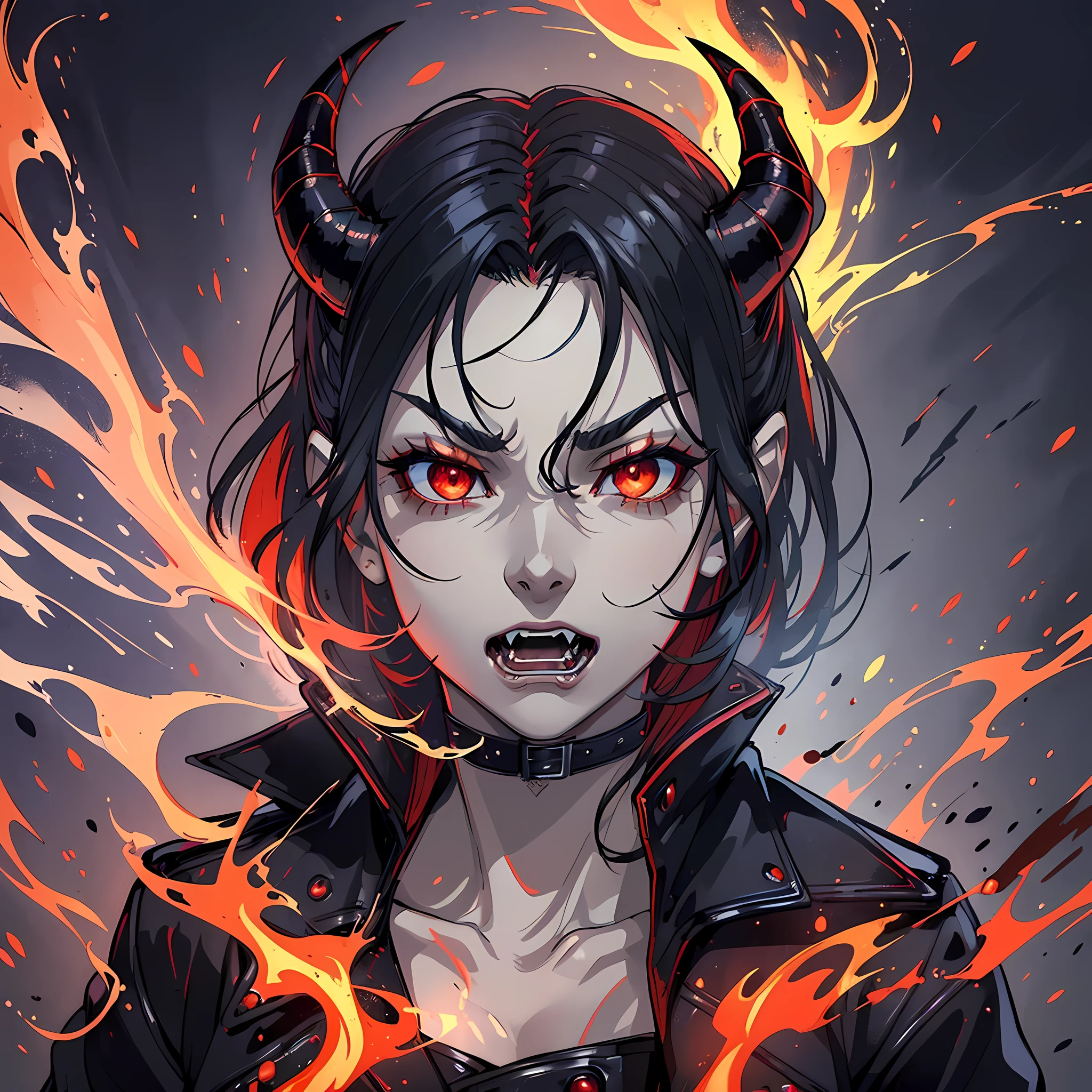 (masterpiece),(best quality),(ultra-detailed),(Stable Diffusion model based Prompt optimization),(devil spawning),(dark background),(dramatic light effect),(supernatural power),(energy spikes),(intense facial expression),(fiery red eyes),(devilish horns),(pointed fangs),(black leather jacket),(demonic flames),(sinister smoke effect),(creepy atmosphere --auto --s2