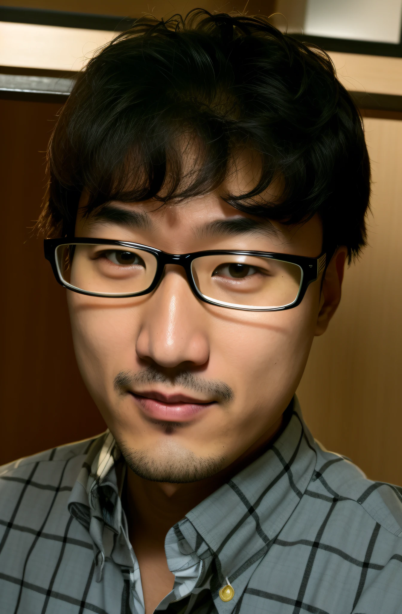 arafed man wearing glasses and a plaid shirt looking at the camera, joongwon charles jeong, hyung-tae kim, hyung - tae kim, joongwon jeong, jeongseok lee, andy park, jinsung lim, christopher cao, taejune kim, tomohiro shimoguchi, jisu choe, hyung tae kim, kousuke oono
