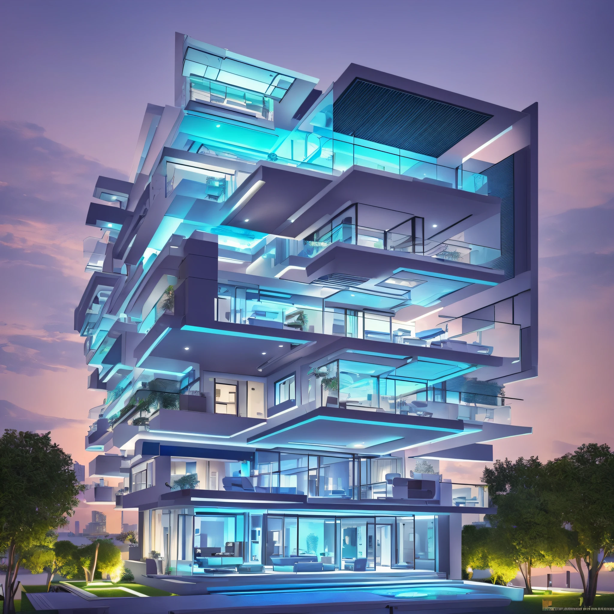 Modern cool + technology + futuristic (luminance: 1.2, cell shading: 1.2, stylized: 1.2), high-rise color villas, (floating: 1.2), large vestibule exquisite details (stylized: 1.1), (glass house: 1.2), high quality shadows: 1.2, wide and bright vision.