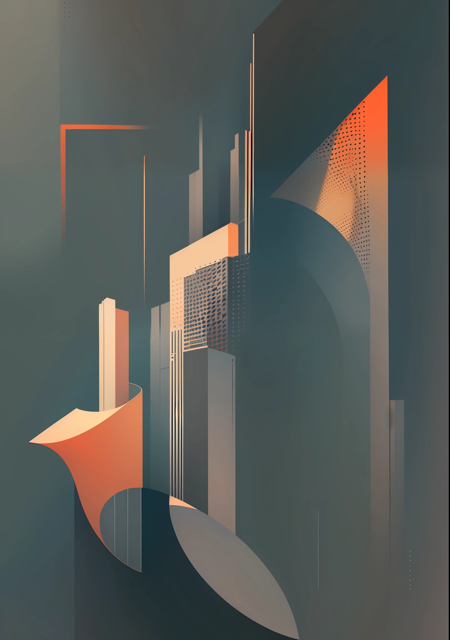A series of posters, color blocks and dotted lines, fresh, gray tones