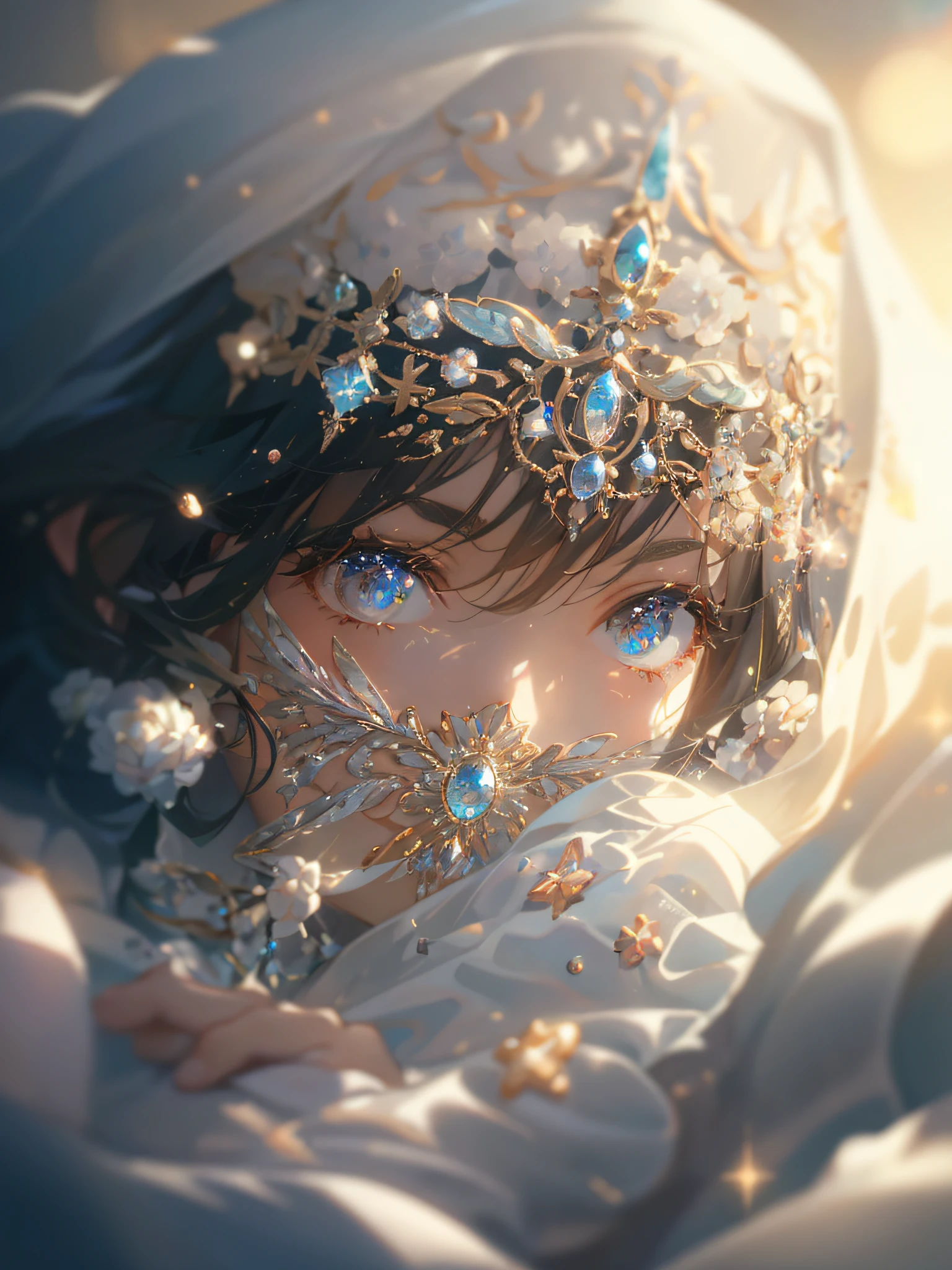 High detail, super detail, super high resolution, girl enjoying her time in the dream galaxy, surrounded by stars, warm light sprinkled on her, background is starry sky with colorful galaxies and galaxy clouds, stars flying around her, delicate face, adding playful atmosphere , --v6