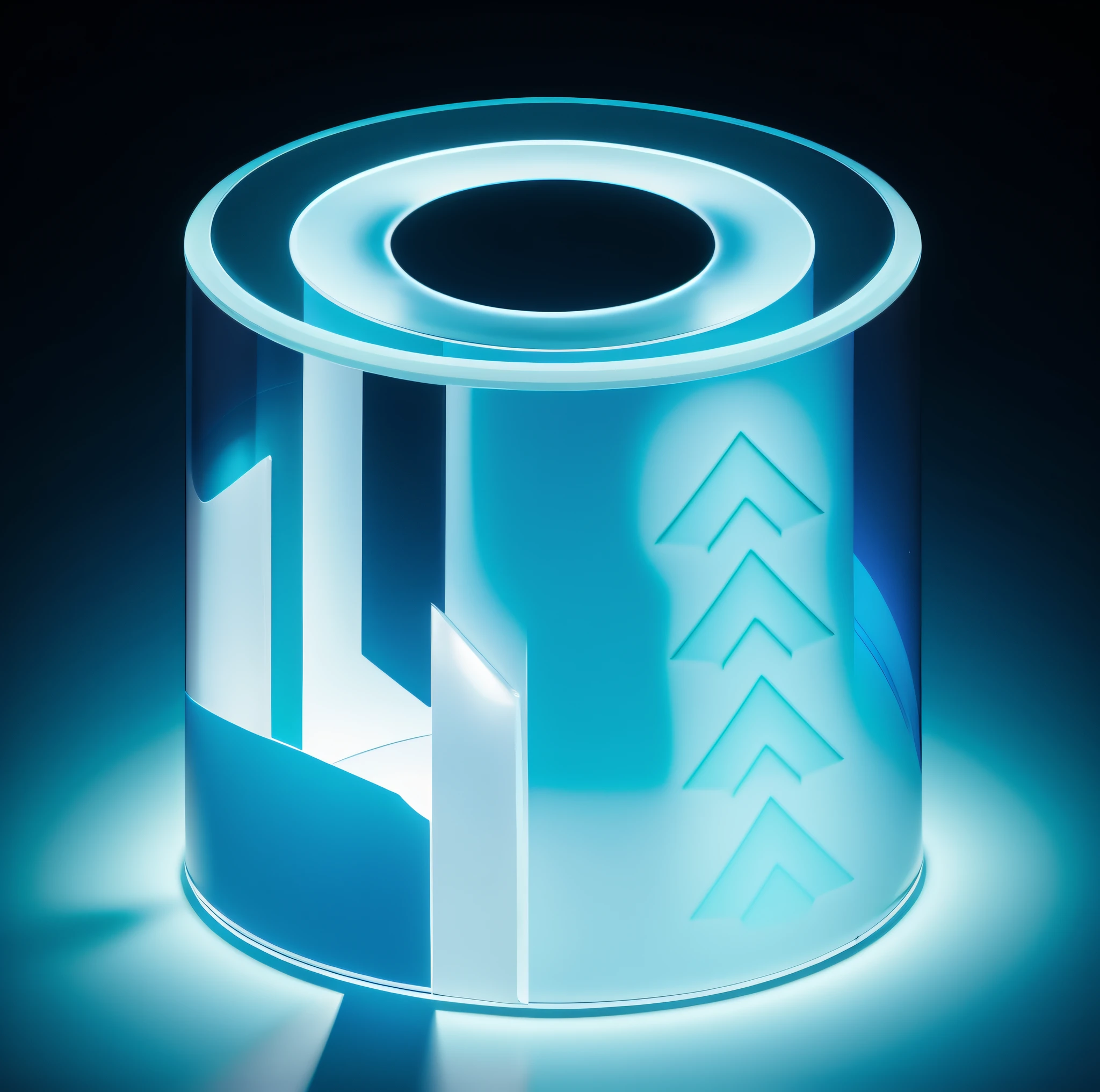 Translucent glass material, Fresnel, light blue, studio lighting, sense of technology, B-side icon, texture luminescence
