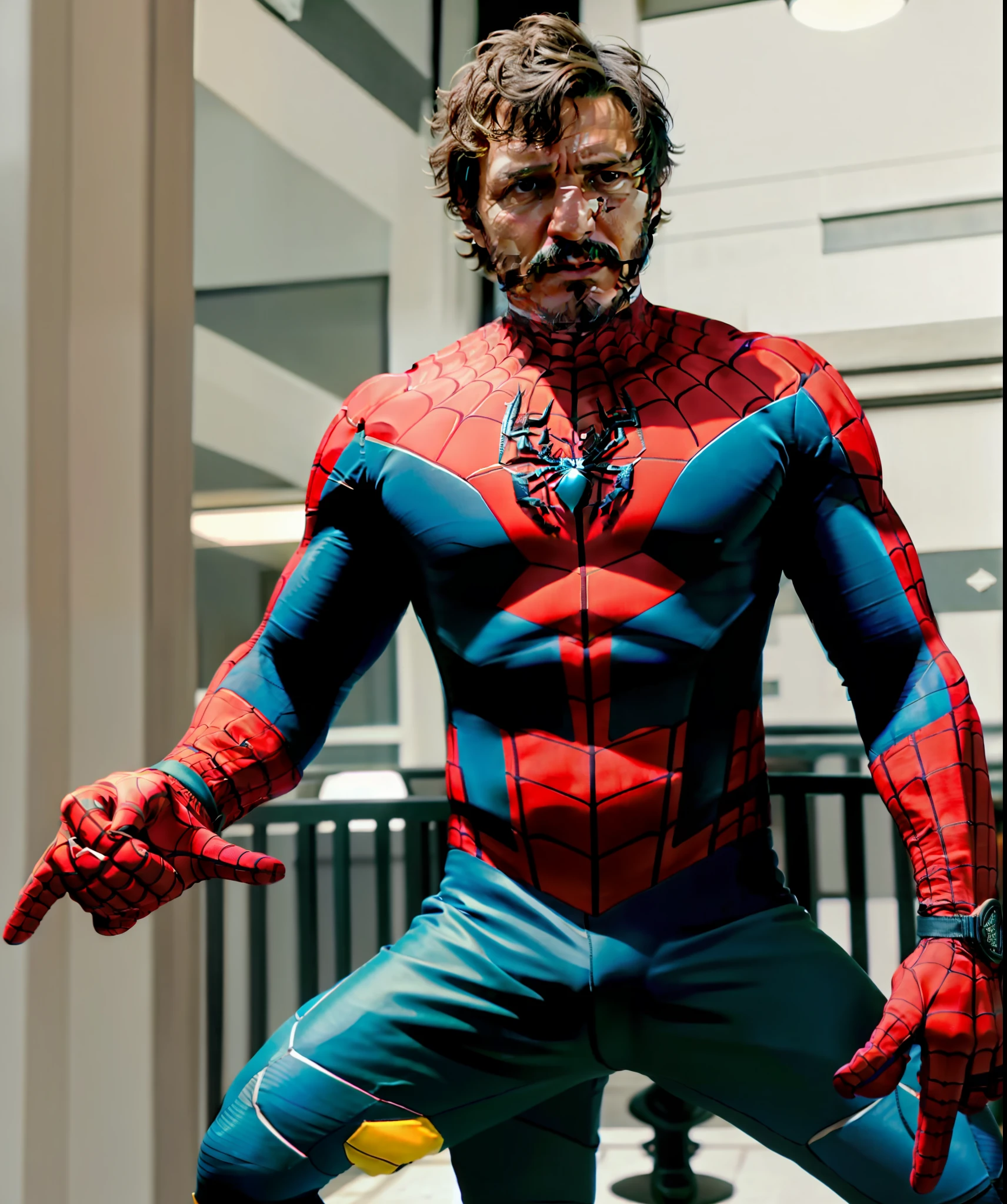 Pedro Pascal, in a spider-man costume