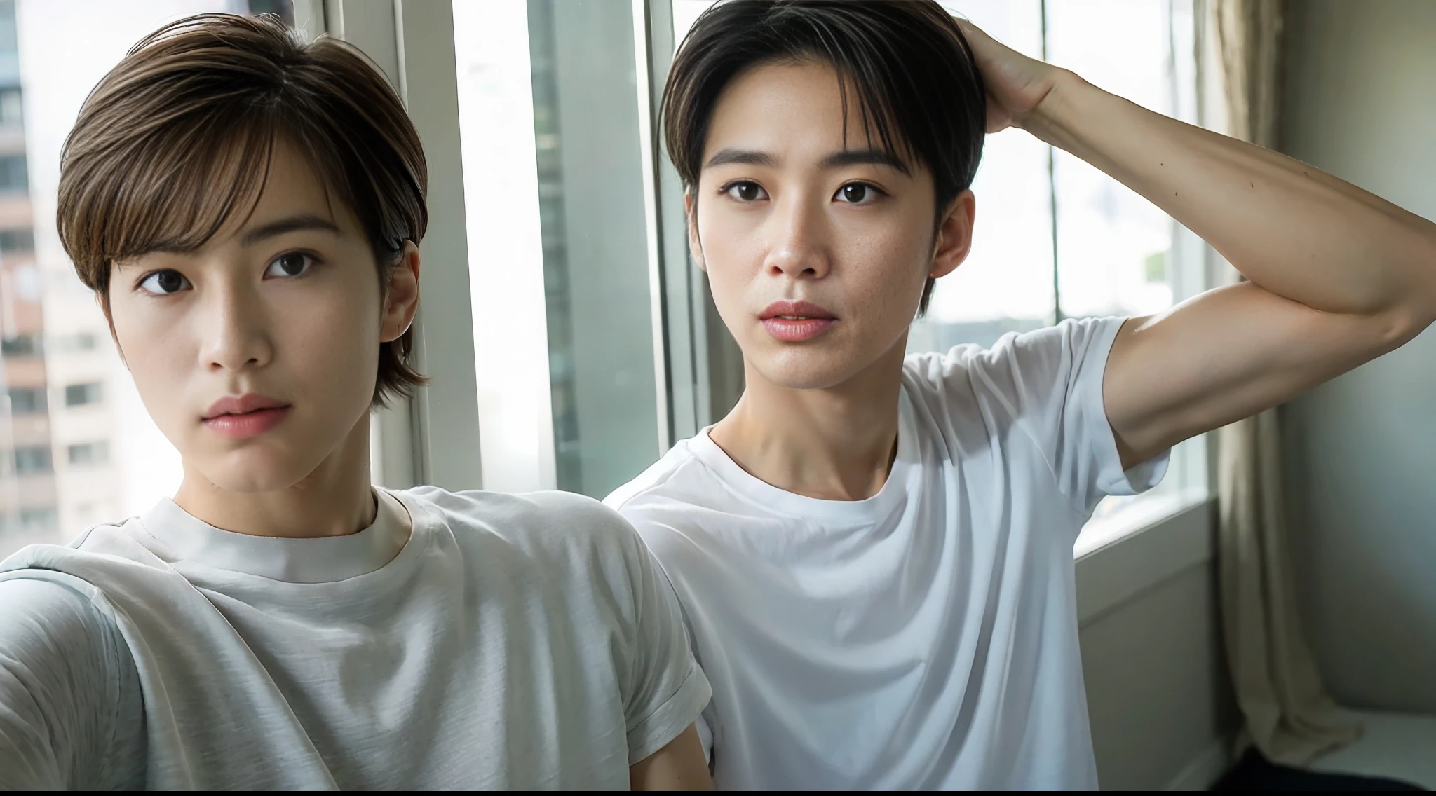 (Single: 1.9), (Masterpiece, Ultra High Definition, High Definition, 8k, Complex: 1.2), (Face: 1.2), Handsome, Young Man White Skin, Double Eyelids, Detail Skin, One Boy, (Real), Abs, Good Lighting, Muscular Veins, ((Pale Skin)), (Sitting: 1.4), Lust Face, Sportswear, (Solo: 1.9), Mokkori