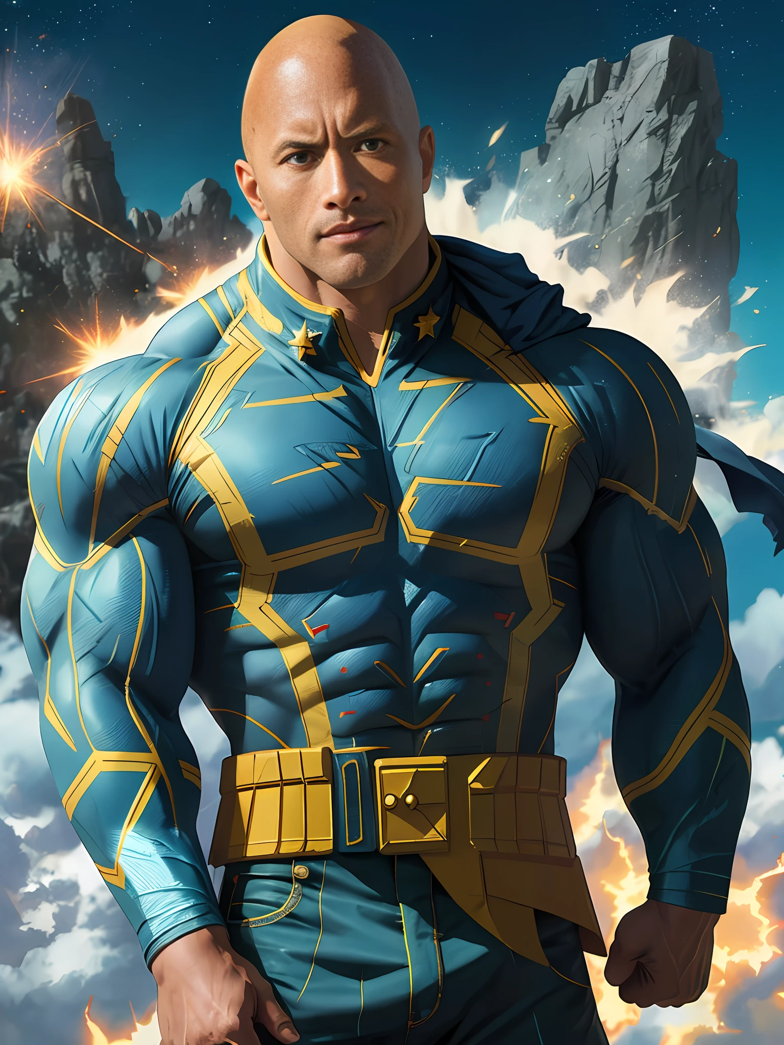 Dwayne Johnson as All Might: Visualize Dwayne Johnson lending his powerful presence to the symbol of peace, All Might, from the popular anime series "My Hero Academia." With his inspiring charisma and immense strength, Johnson embodies the spirit of All Might, a symbol of hope and justice.