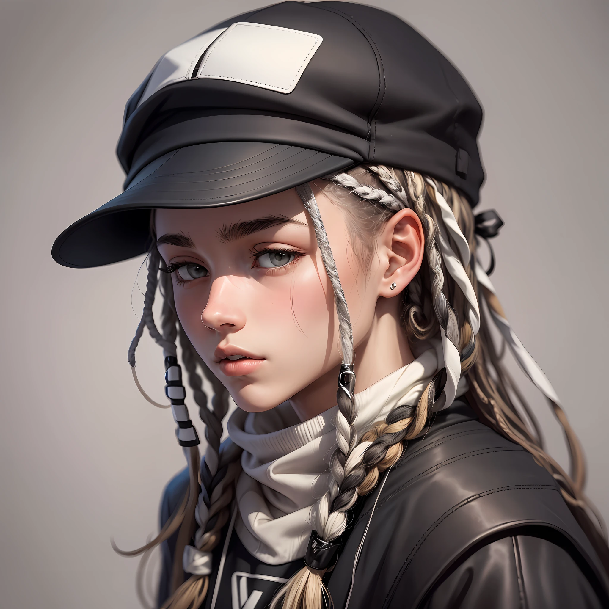 20-year-old white in cap five panel black facing forward and with short dreads behind --auto --s2