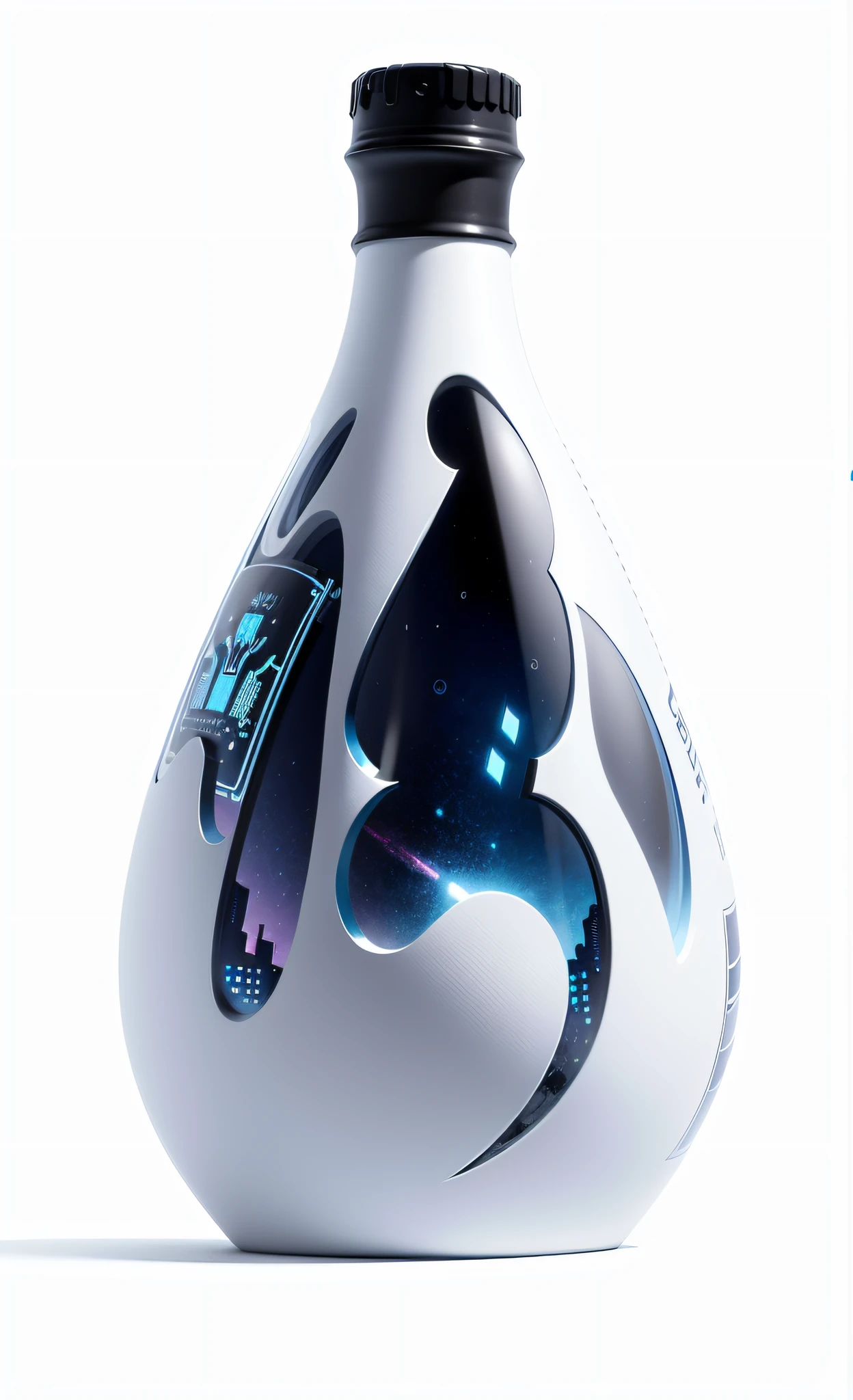 NFT style, pixel style, white background, digital collectibles, blue tones, rich colors, sci-fi wine glasses