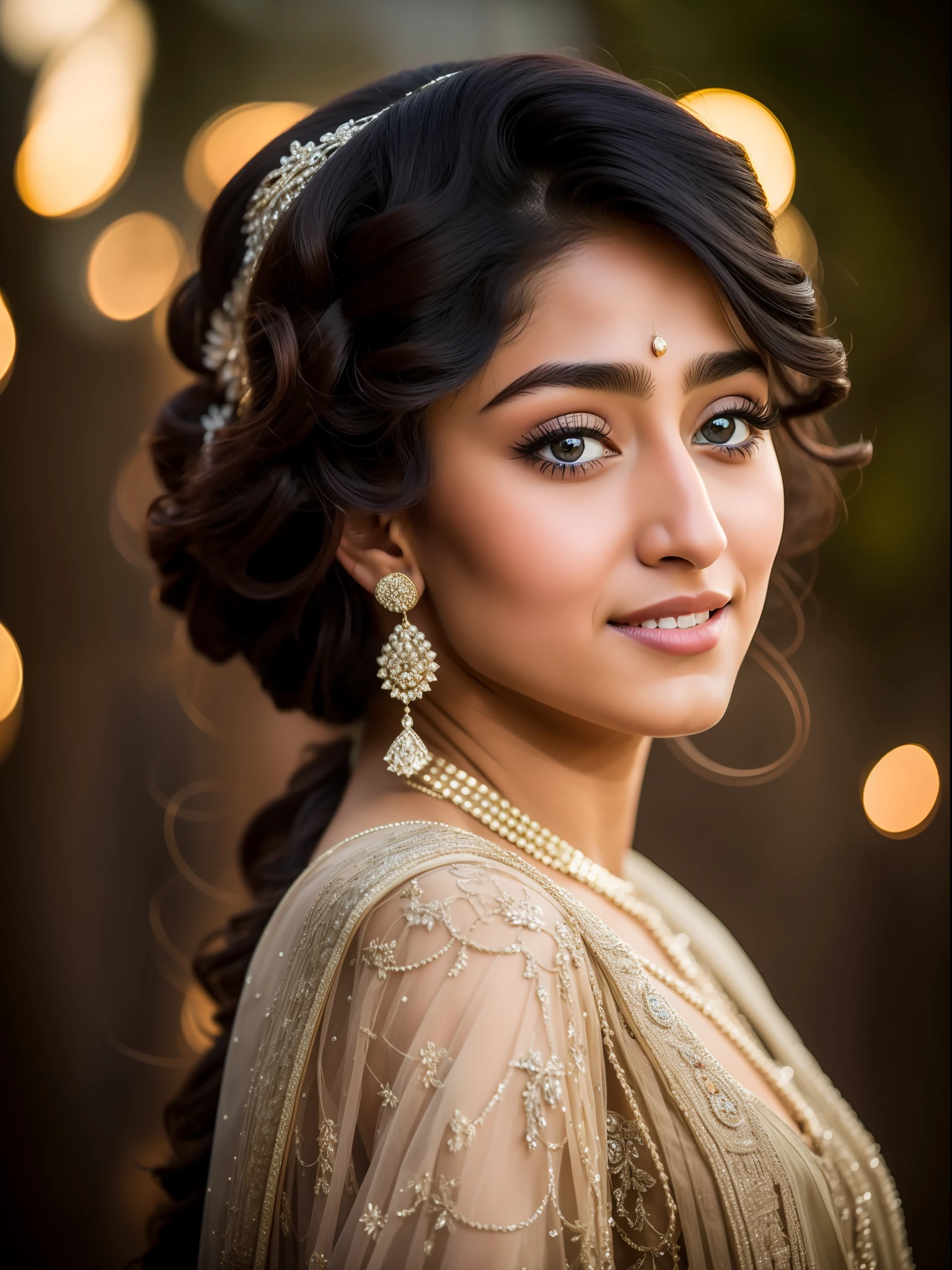 [Realistic portrait] [30 years old Golshifteh Farahani] [dressed like a formal style] [Happy expression on face] [Environment: night street][type of illumination: Cinematic lighting], extremely realistic, 8k, insane details, intricate details, beautifully color graded,Color Grading, Editorial Photography, Photography, Bo keh, taken with a 60mm lens, ISO 300, f/4, 1/200th -