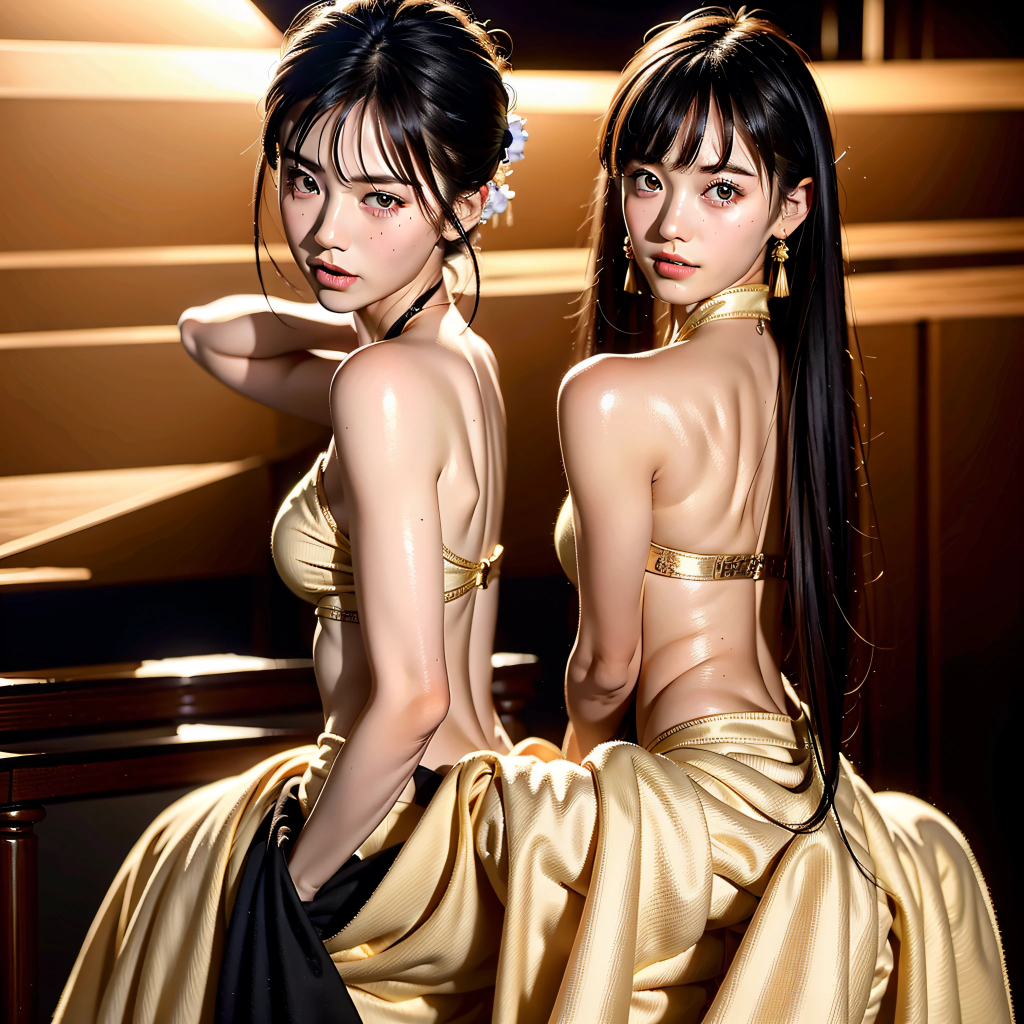 A Chinese girl 18 years old Beautiful eyes, real skin, delicate face, full body picture, hanfu, clothing details, skin details, slim body, delicate and delicate, short hair, black hair, blunt bangs ,beauty, best quality, super detailed, masterpiece, fine detail, high resolution, 8k wallpaper, realistic details, skin details, super detailed, high resolution, extremely detailed, cinematic lighting texture, beautiful, perfect, hd