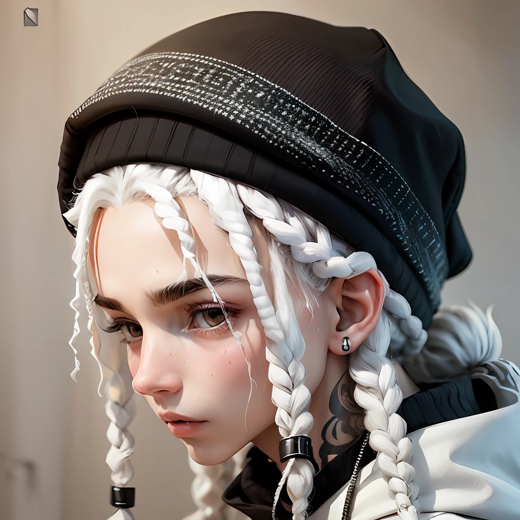 White ager with black dreads hair with black cap --auto --s2