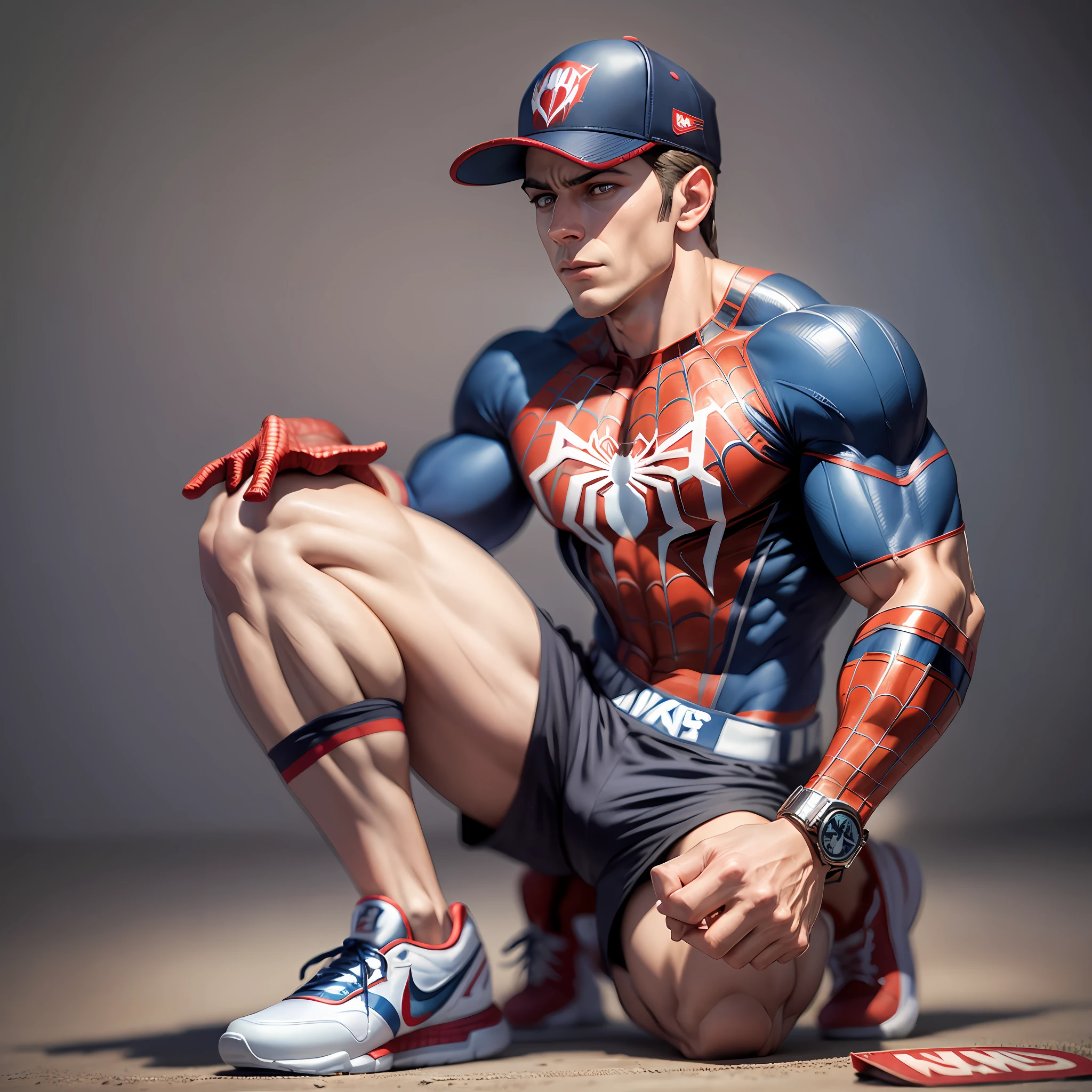 Spider Man, Marvel, Muscular, with Kenner Slipper, with Cyclone shorts, Seaway shirt, with Nike cap --auto --s2