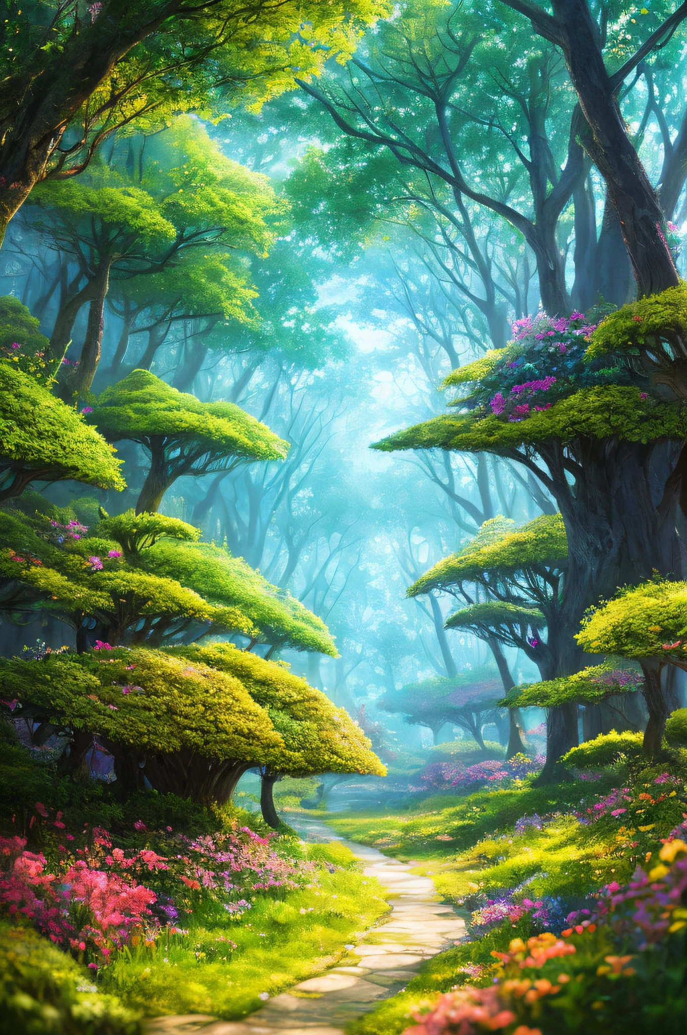 masterpiece, best quality, high quality,extremely detailed CG unity 8k wallpaper, An enchanting and dreamy scene of a fantasy forest, with towering trees, glowing mushrooms, and hidden fairy glens, creating a sense of mystique and enchantment, artstation, digital illustration, intricate, trending, pastel colors, oil paiting, award winning photography, Bokeh, Depth of Field, HDR, bloom, Chromatic Aberration ,Photorealistic,extremely detailed, trending on artstation, trending on CGsociety, Intricate, High Detail, dramatic, art by midjourney