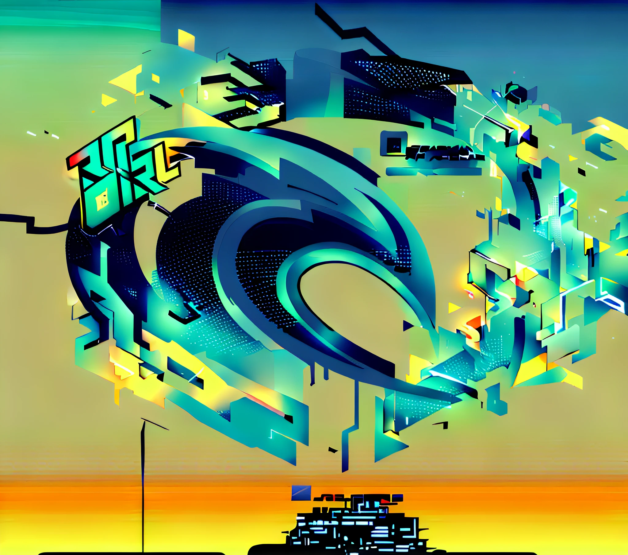 illustration of a man riding a skateboard on a wave in a graphic style, abstract concept, !!! very coherent!!! vector art, abstract album cover, line vector art, abstract scene design, digital graffiti landscape, biopunk art, modern - art - vector, adobe illustrator art, poster illustration, vector behance hd jesper ejsing, abstract style, official artwork --auto --s2