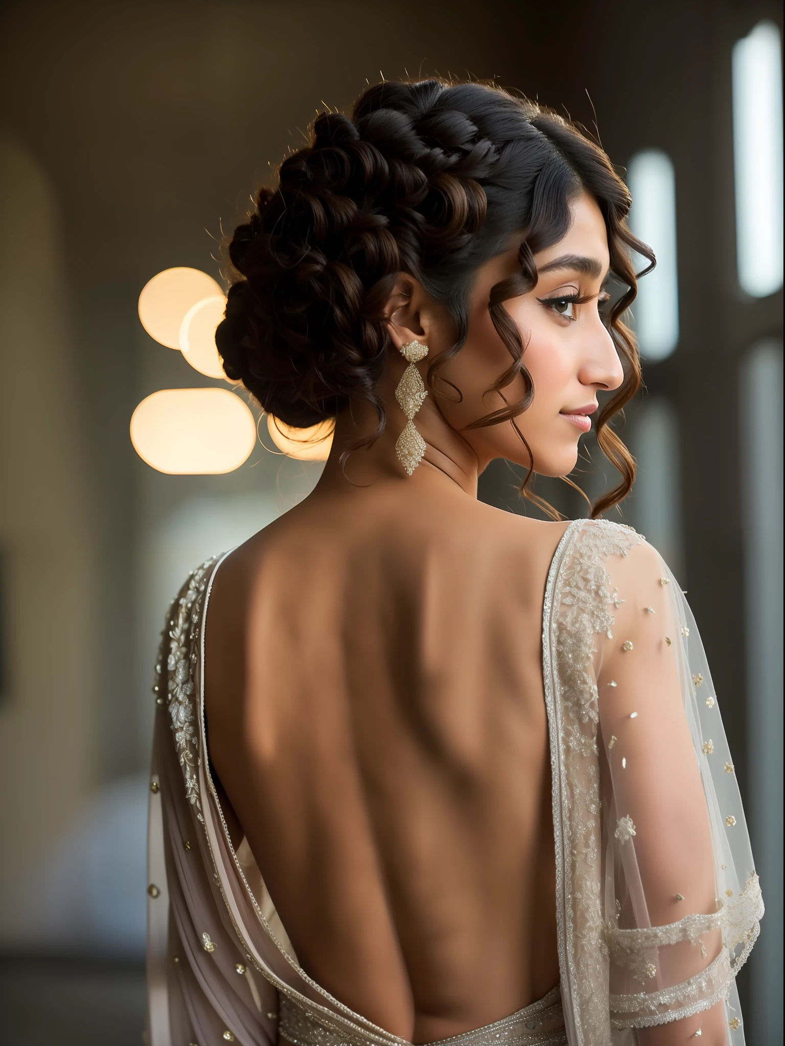 medium full shot,back view,Pretty photo of Golshifteh Farahani,inspired by extraction movie style,Cinematic lighting, extremely realistic, 8k, insane details, intricate details, beautifully color graded,Color Grading, Editorial Photography, Photography,sharp focus, taken with a 60mm lens, ISO 300, f/4, 1/200th -