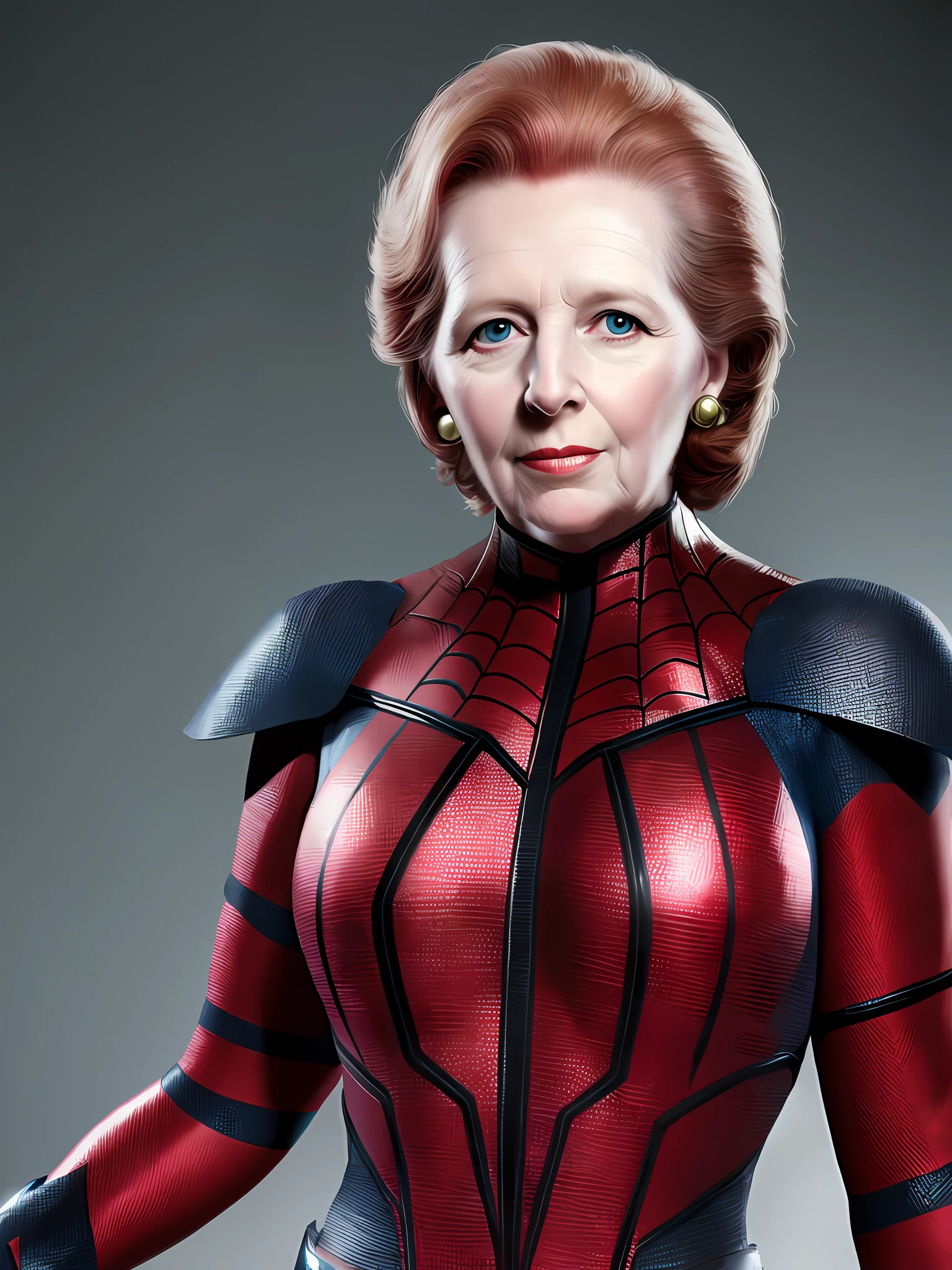 Margaret Thatcher as spider woman, concept art, 4k