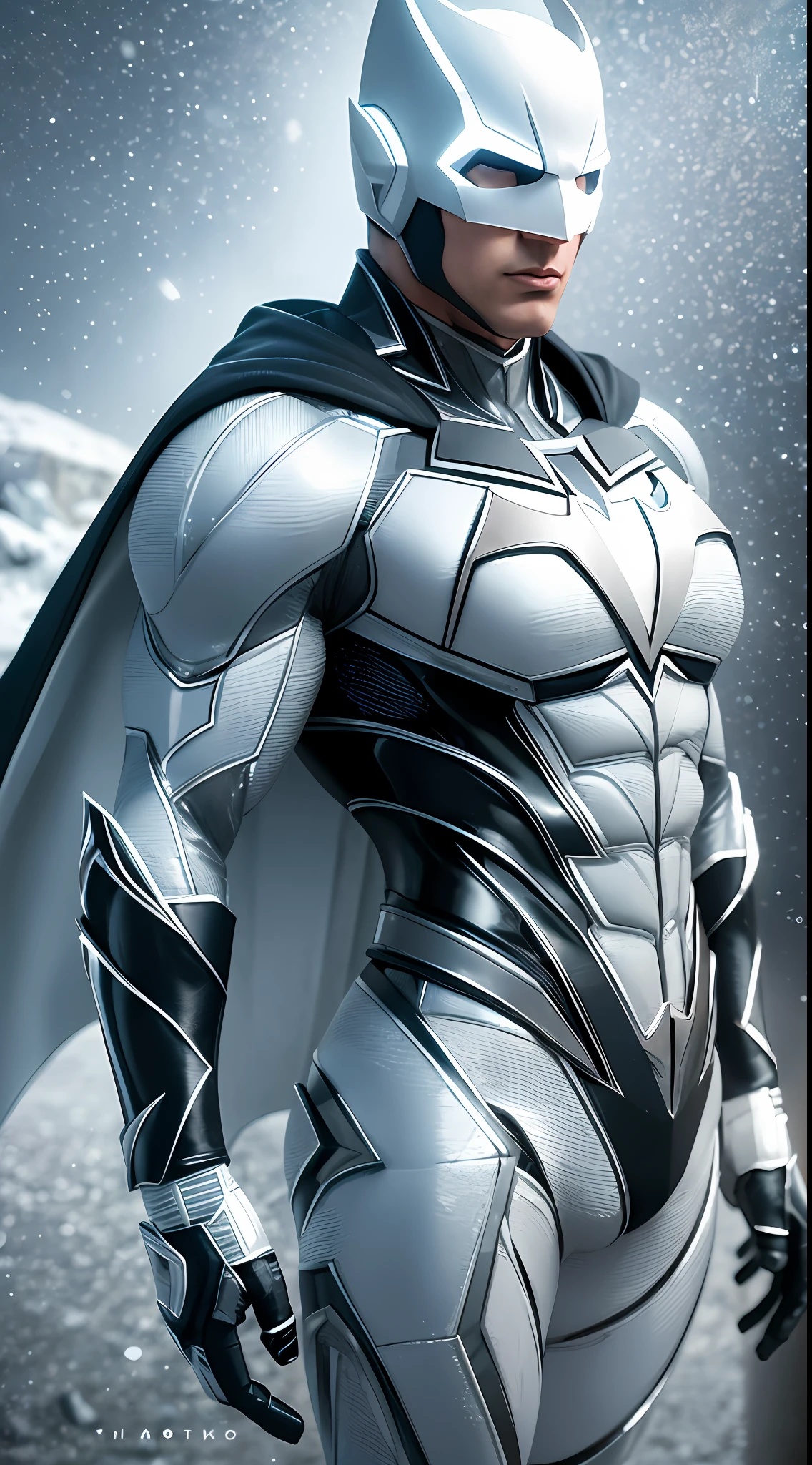 justice league, 3d, white suit, batman, superman, justice league, dc superheroes, wonder woman, superman, batman, green lantern, cyborg, flash, snowy background, highly detailed, blue details, white background, snow , predominant white color, futuristic, technology, detailed detailed, fine details, detailed body, hyper detailed , full body, soft diffused lighting, depth of field, full body, intricate, high detail, sharp focus, full body + ultra, realistic, detailed , ultra realistic details, cinematic Clear Light style + full body, 8k, rendering, ultra detailed , side light, sunlight beauty, clear light --auto --s2