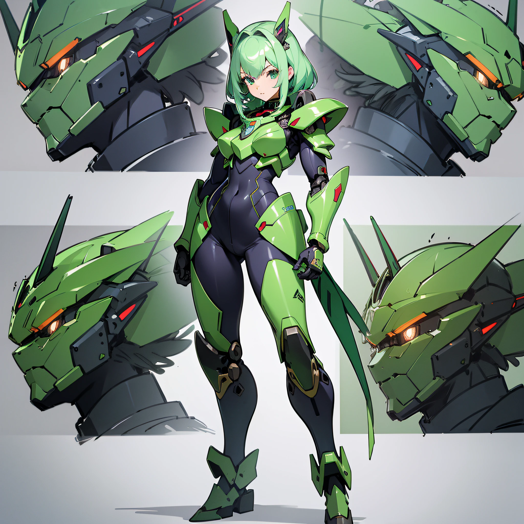 Green and red paint, close-up portrait of a person in costume with a sword, cyber japan style armor, cyber japan armor, guyver style, girl in armor, monster hunter armor, full body mecha suit, perfect anime cyborg woman, cyborg noble woman, mecha cyber armor girl, detailed full body concept, female armor, anime character. Full Body Art --auto --s2